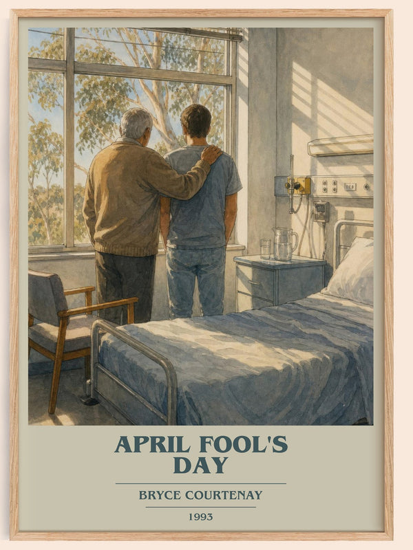 April Fool'S Day book cover book poster by Bryce Courtenay – framed literary art print