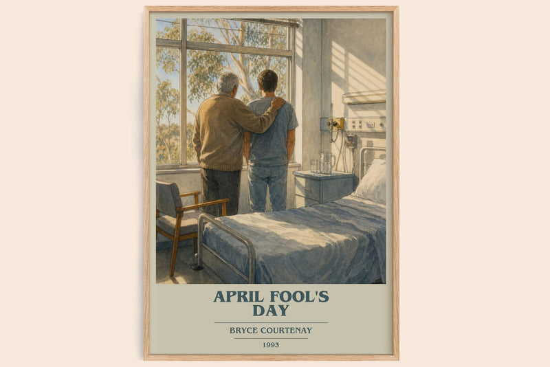 April Fool'S Day book cover book poster by Bryce Courtenay – framed literary art print