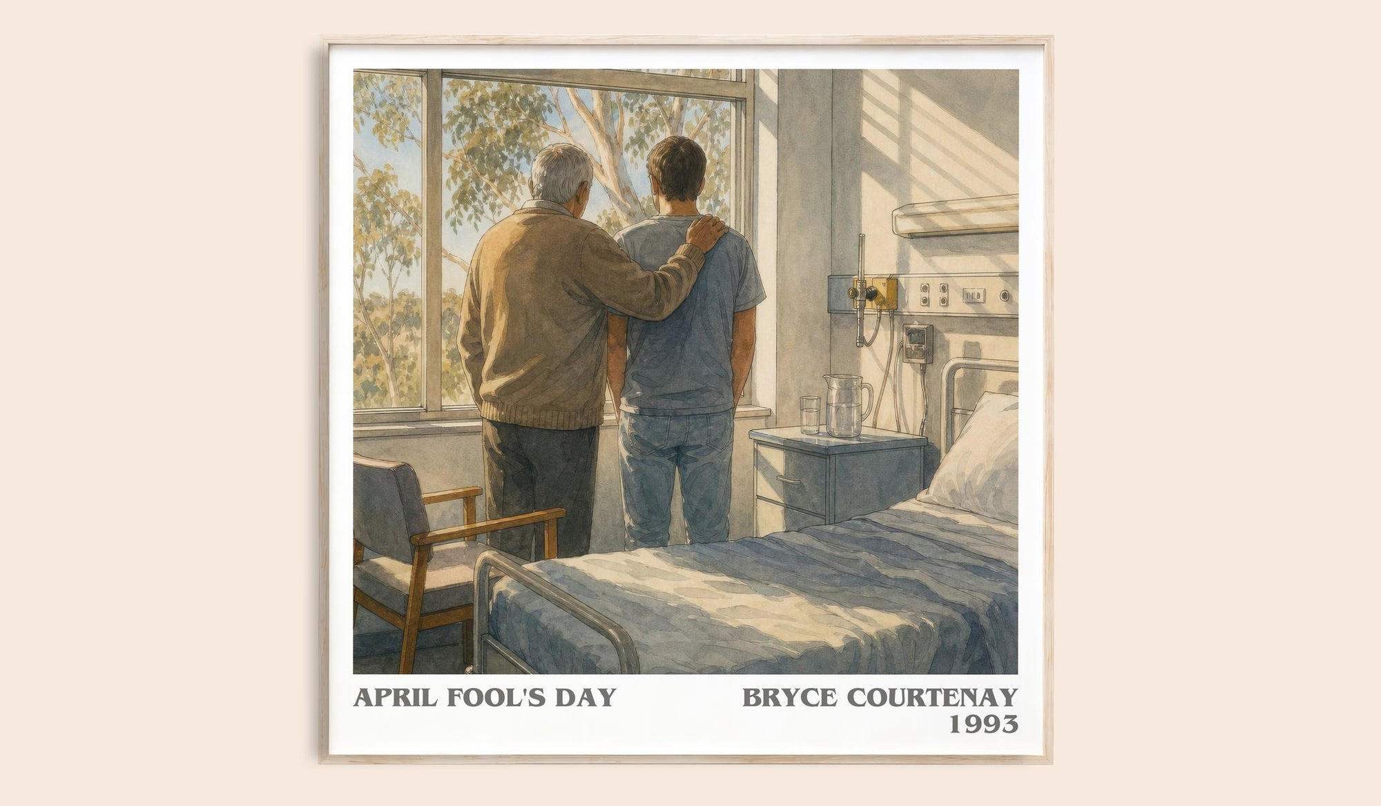 April Fool'S Day literary book poster by Bryce Courtenay – framed literary art print