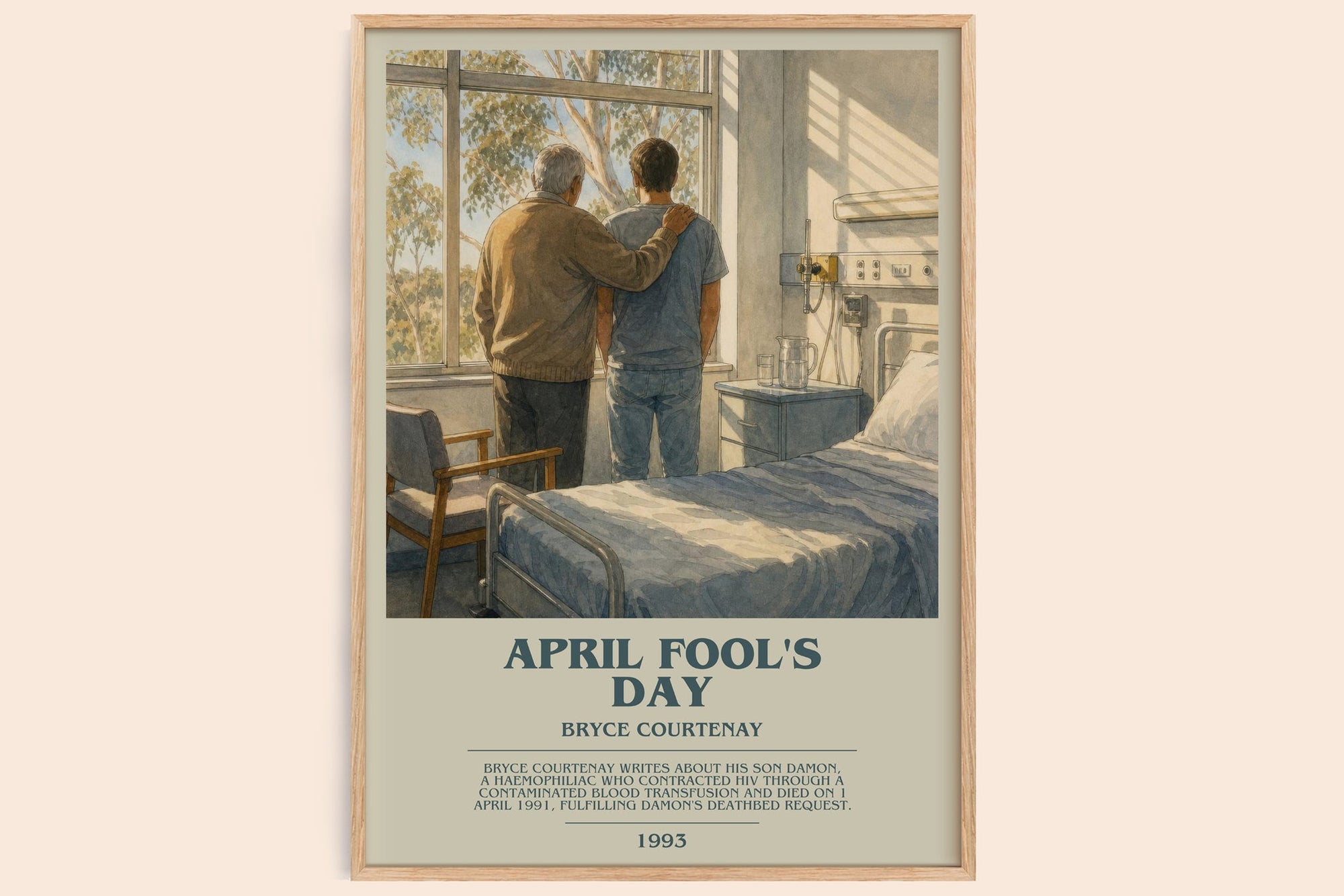 April Fool'S Day bookish book poster by Bryce Courtenay – framed literary art print