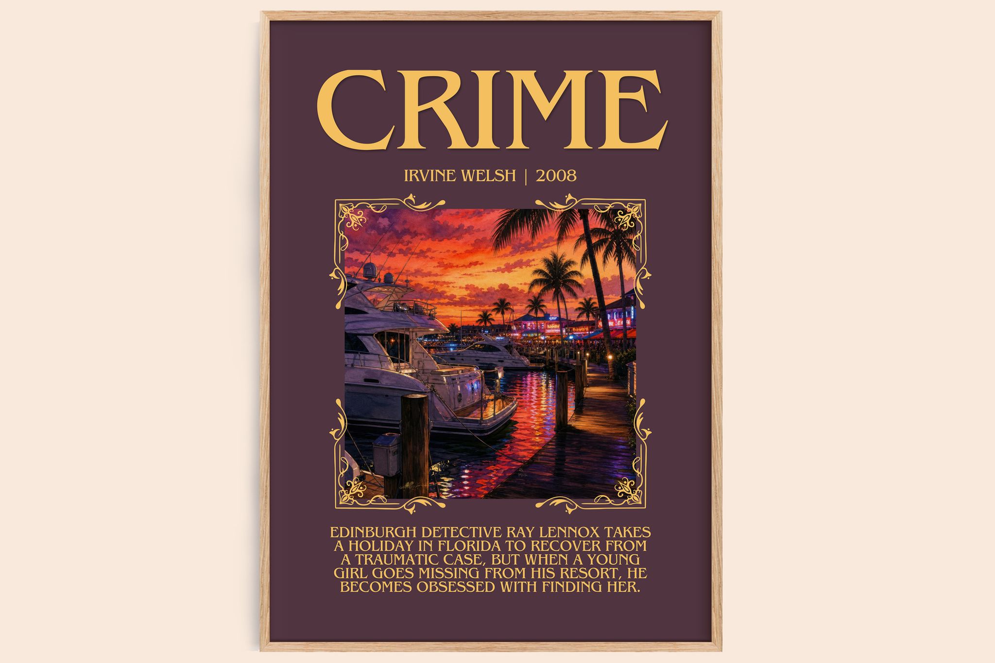 Crime Minimalist Book Poster by Irvine Welsh
