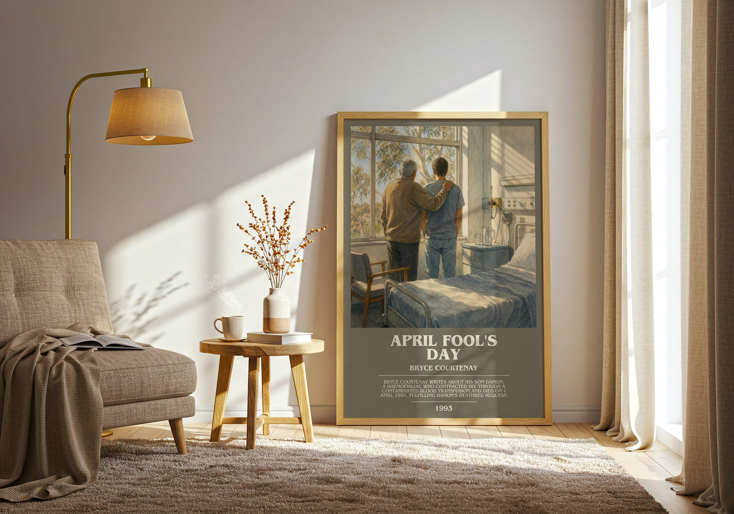 April Fool'S Day bookish print on bookshelf – Bryce Courtenay fan gift