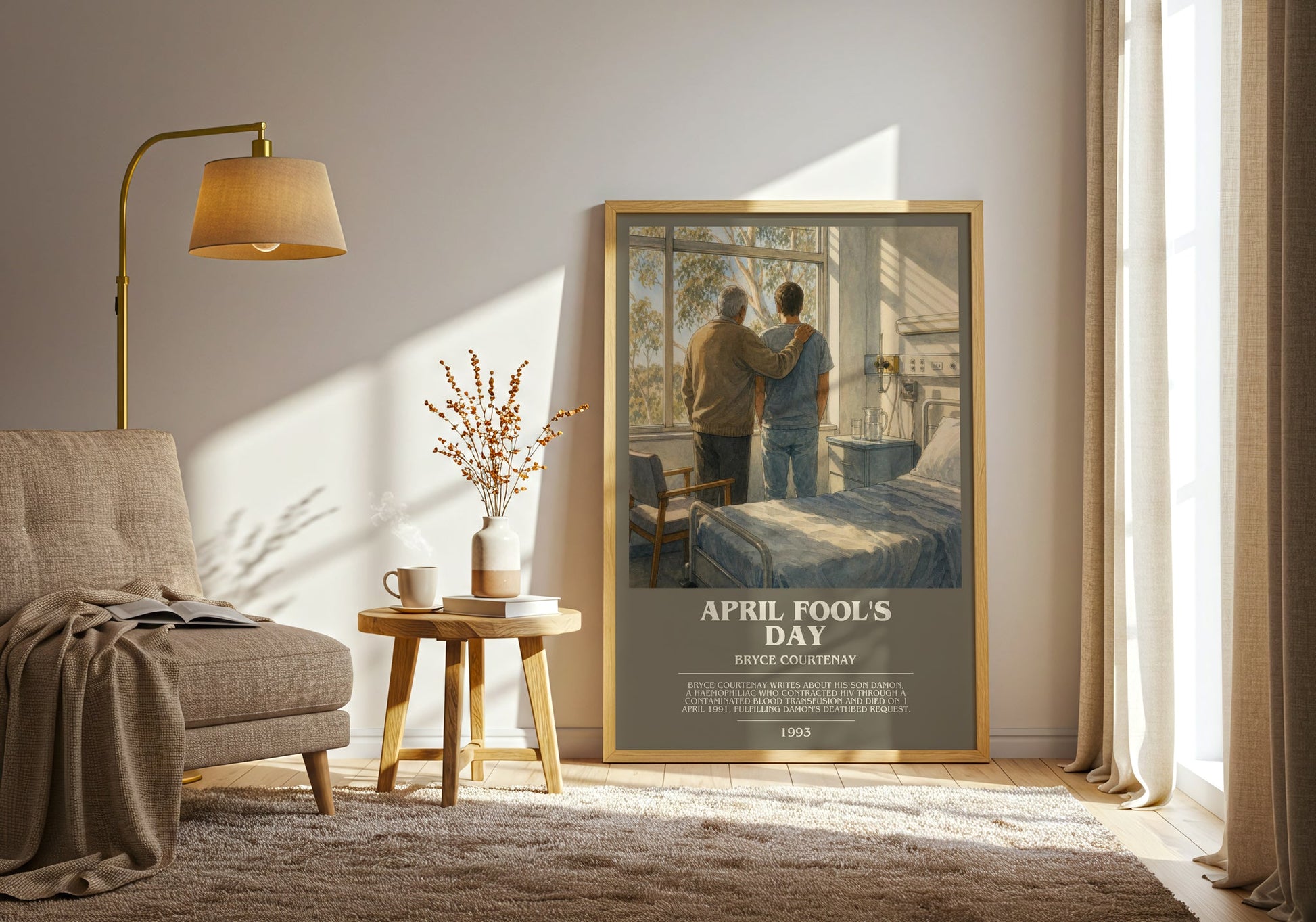 April Fool'S Day bookish print on bookshelf – Bryce Courtenay fan gift