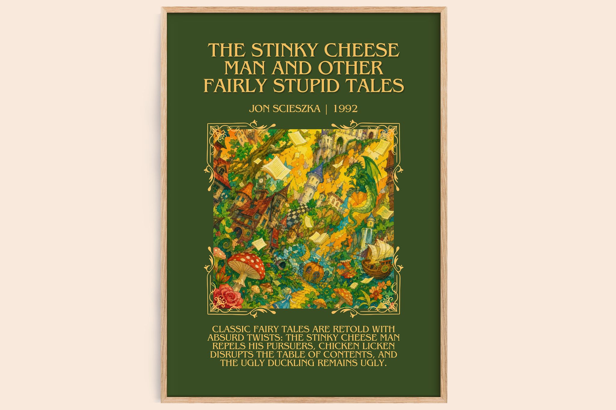 The Stinky Cheese Man and Other Fairly Stupid Tales Minimalist Book Poster by Jon Scieszka