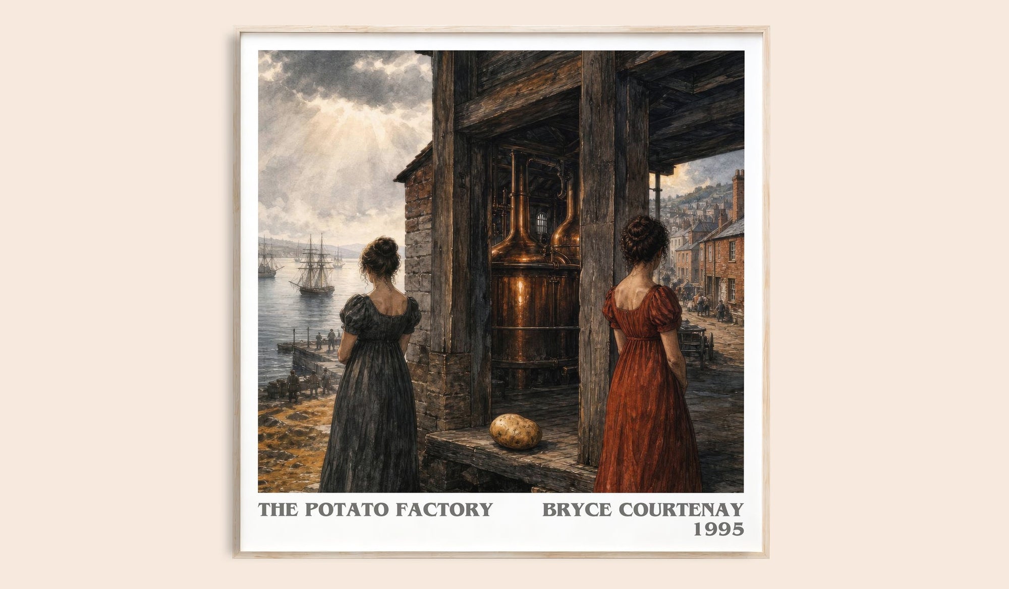 The Potato Factory literary book poster by Bryce Courtenay – framed literary art print