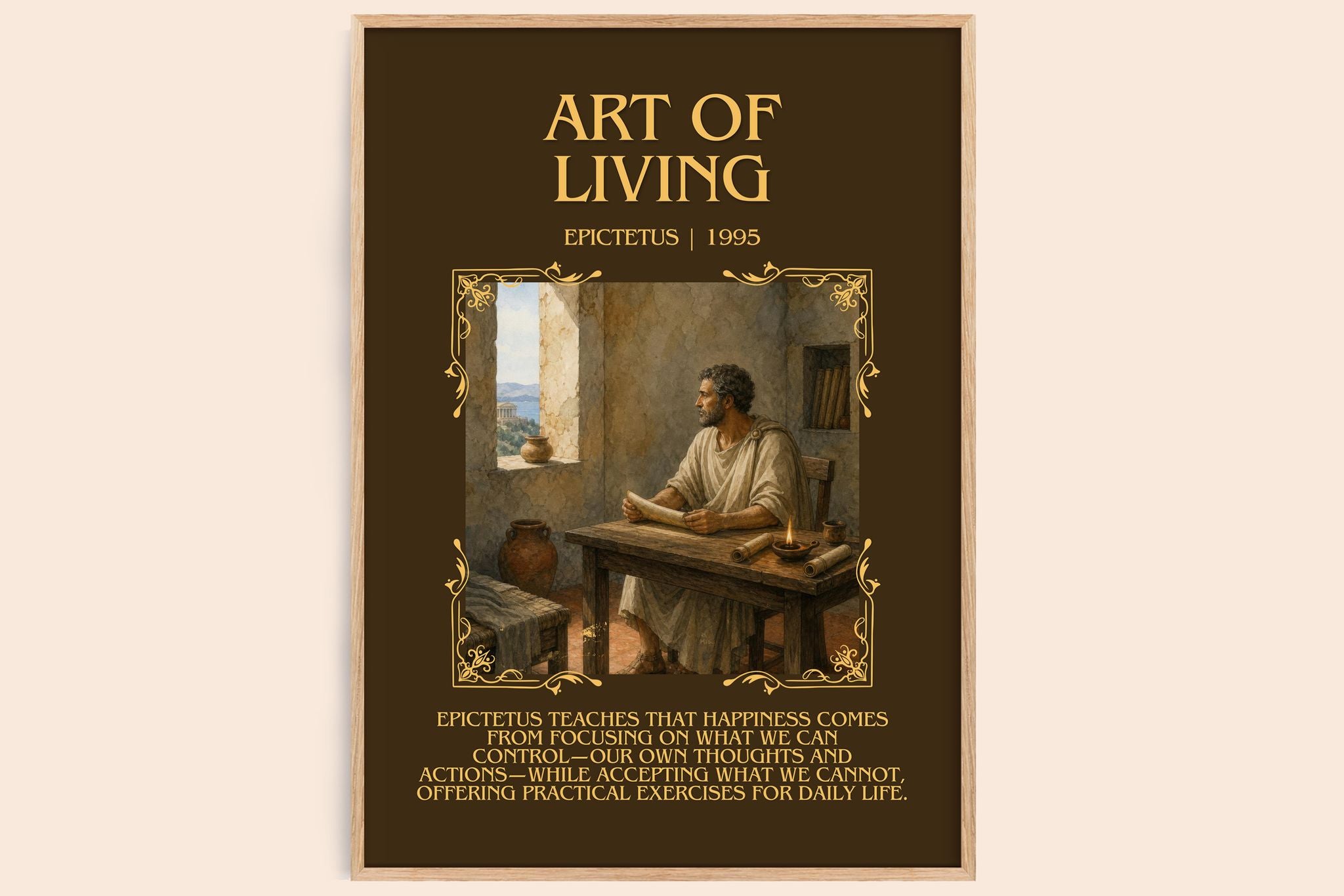 Art of Living Minimalist Book Poster by Epictetus