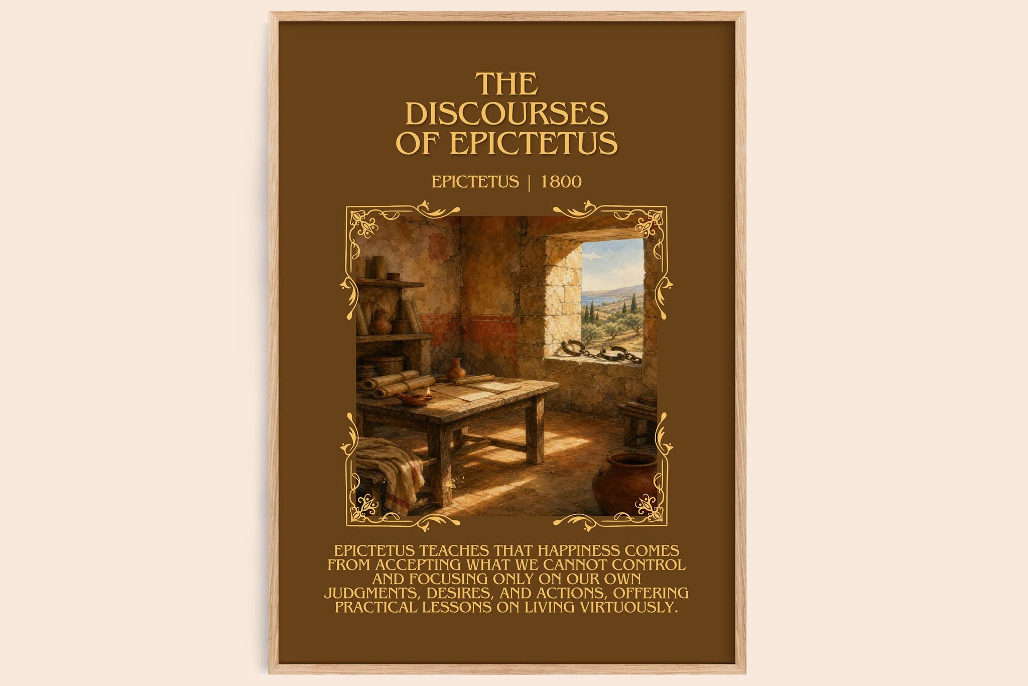 The discourses of Epictetus Minimalist Book Poster by Epictetus