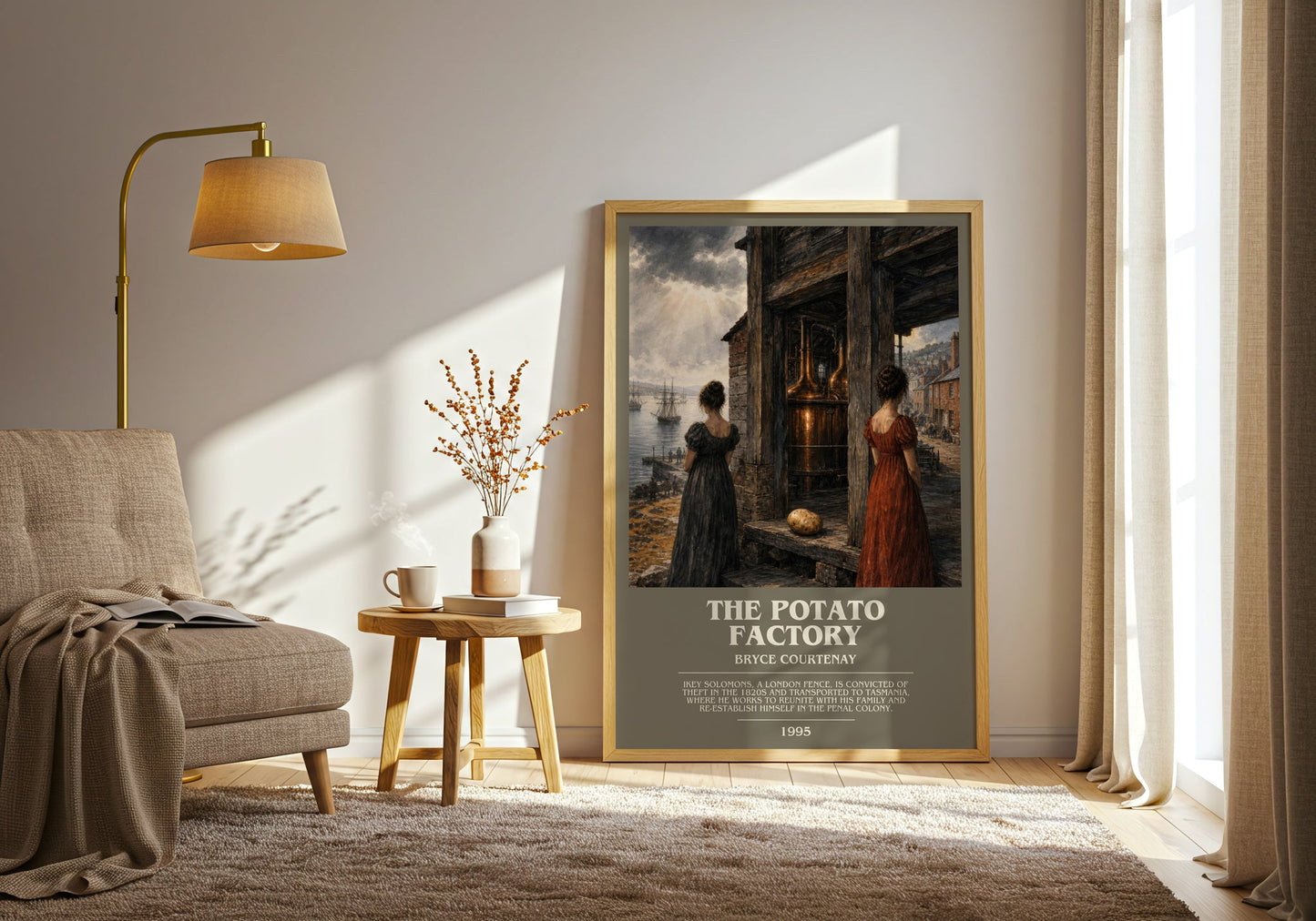 The Potato Factory bookish print on bookshelf – Bryce Courtenay fan gift