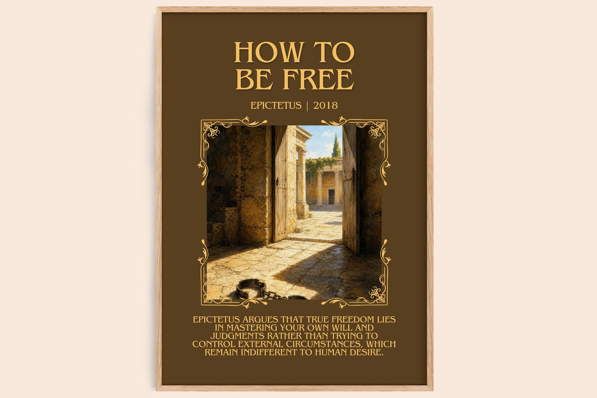 How to Be Free Minimalist Book Poster by Epictetus