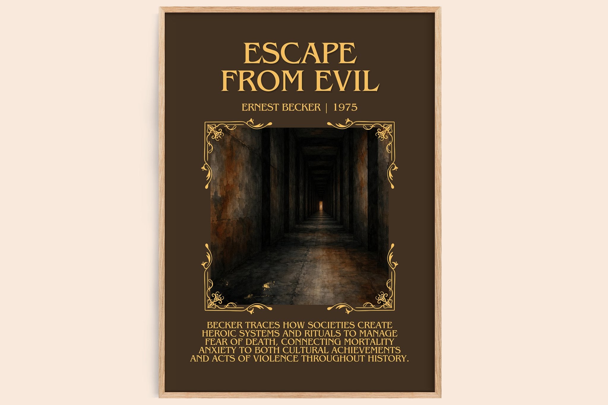 Escape from Evil Minimalist Book Poster by Ernest Becker
