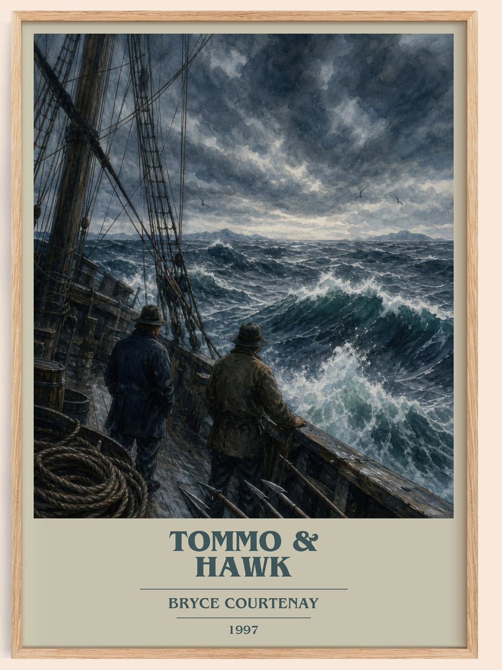 Tommo & Hawk book cover book poster by Bryce Courtenay – framed literary art print