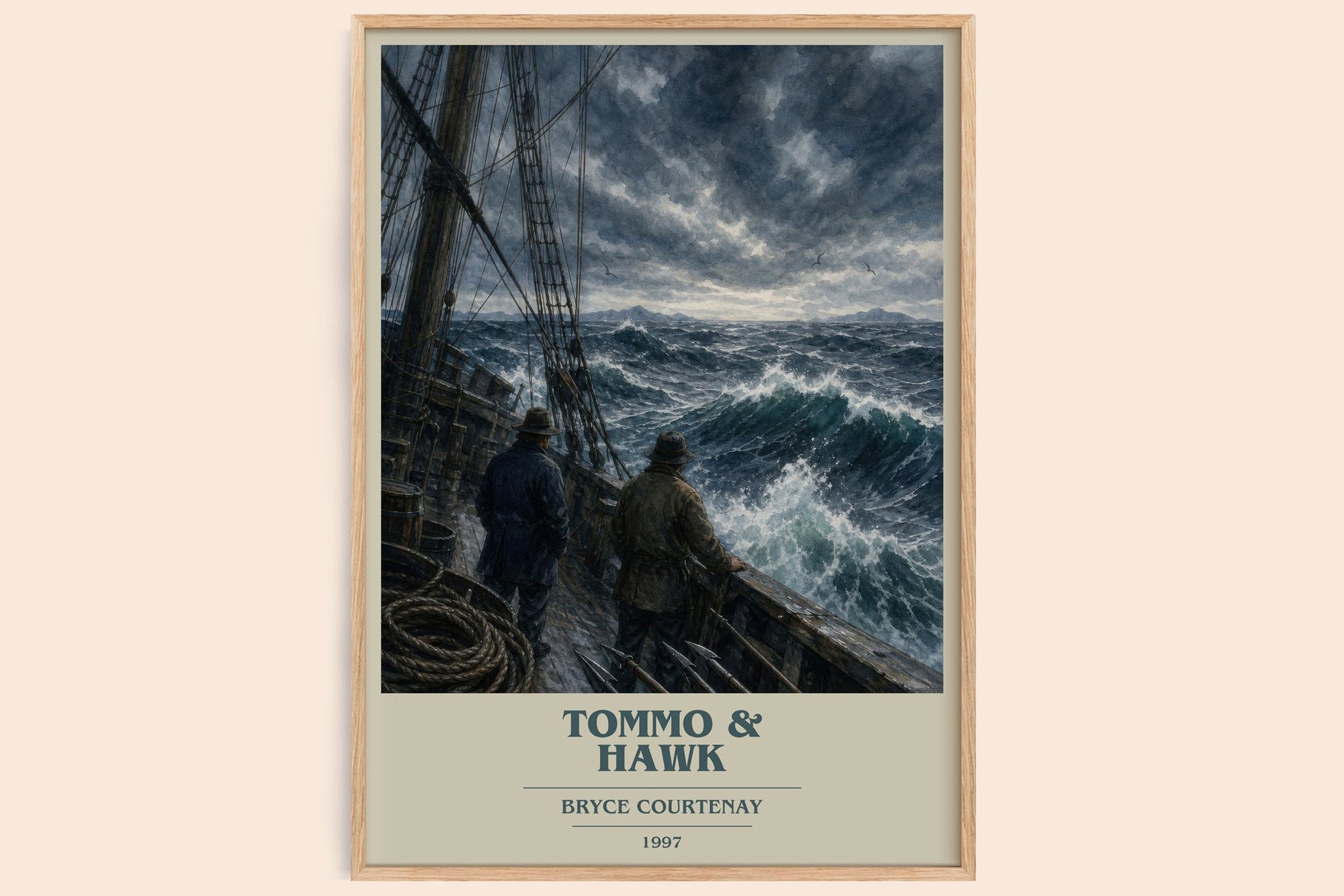 Tommo & Hawk book cover book poster by Bryce Courtenay – framed literary art print