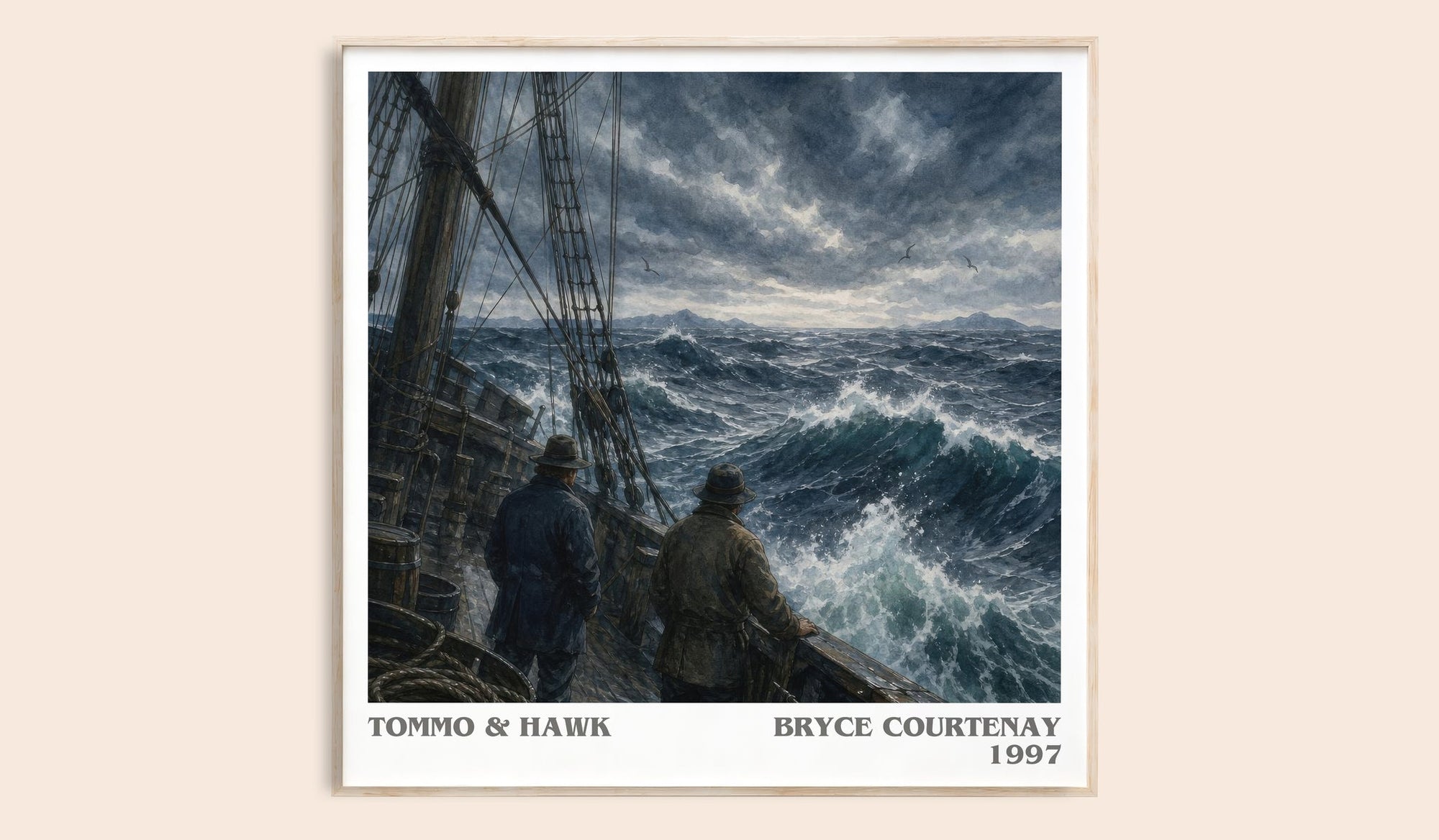 Tommo & Hawk literary book poster by Bryce Courtenay – framed literary art print