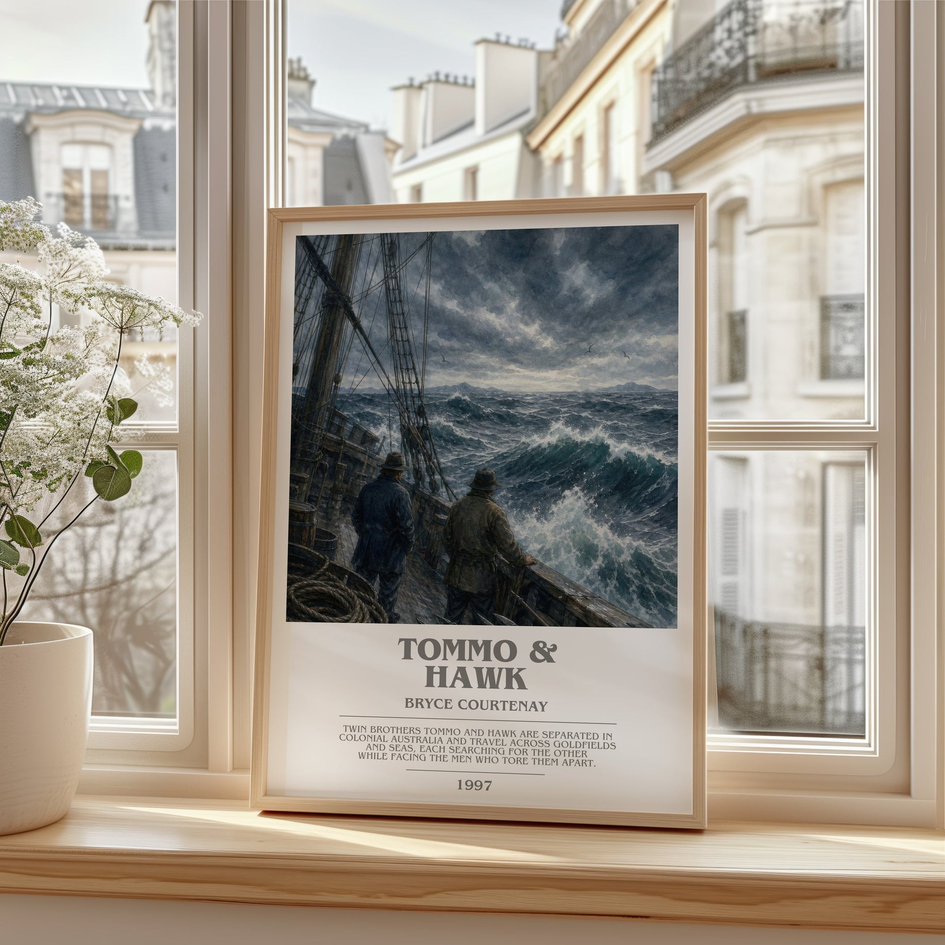 Tommo & Hawk bookish poster colour and style options – Bryce Courtenay book art