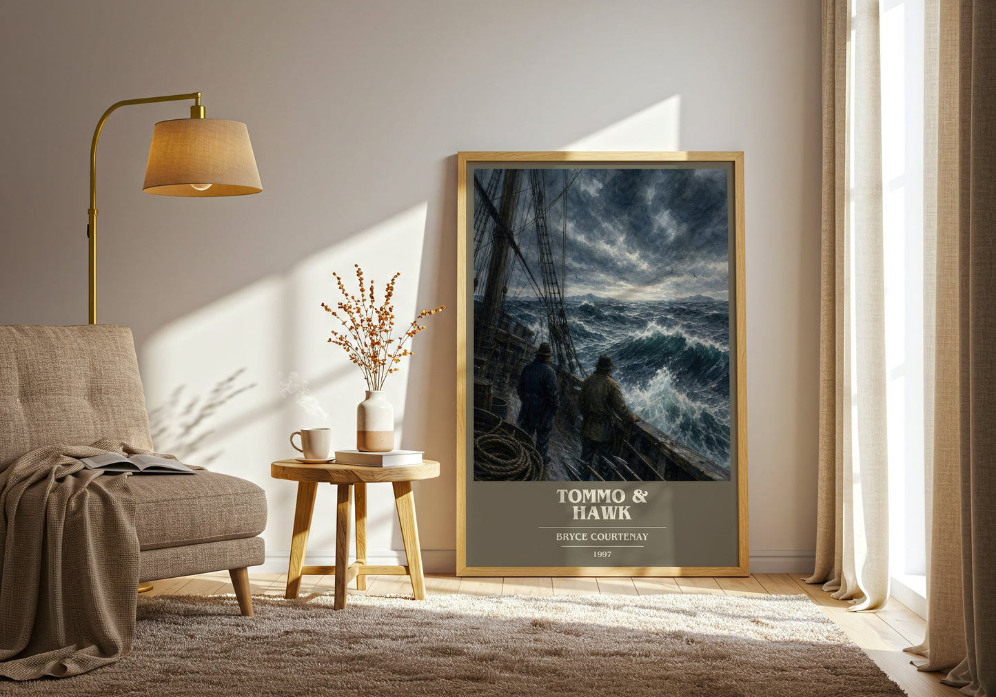 Tommo & Hawk book cover print on bookshelf – Bryce Courtenay fan gift