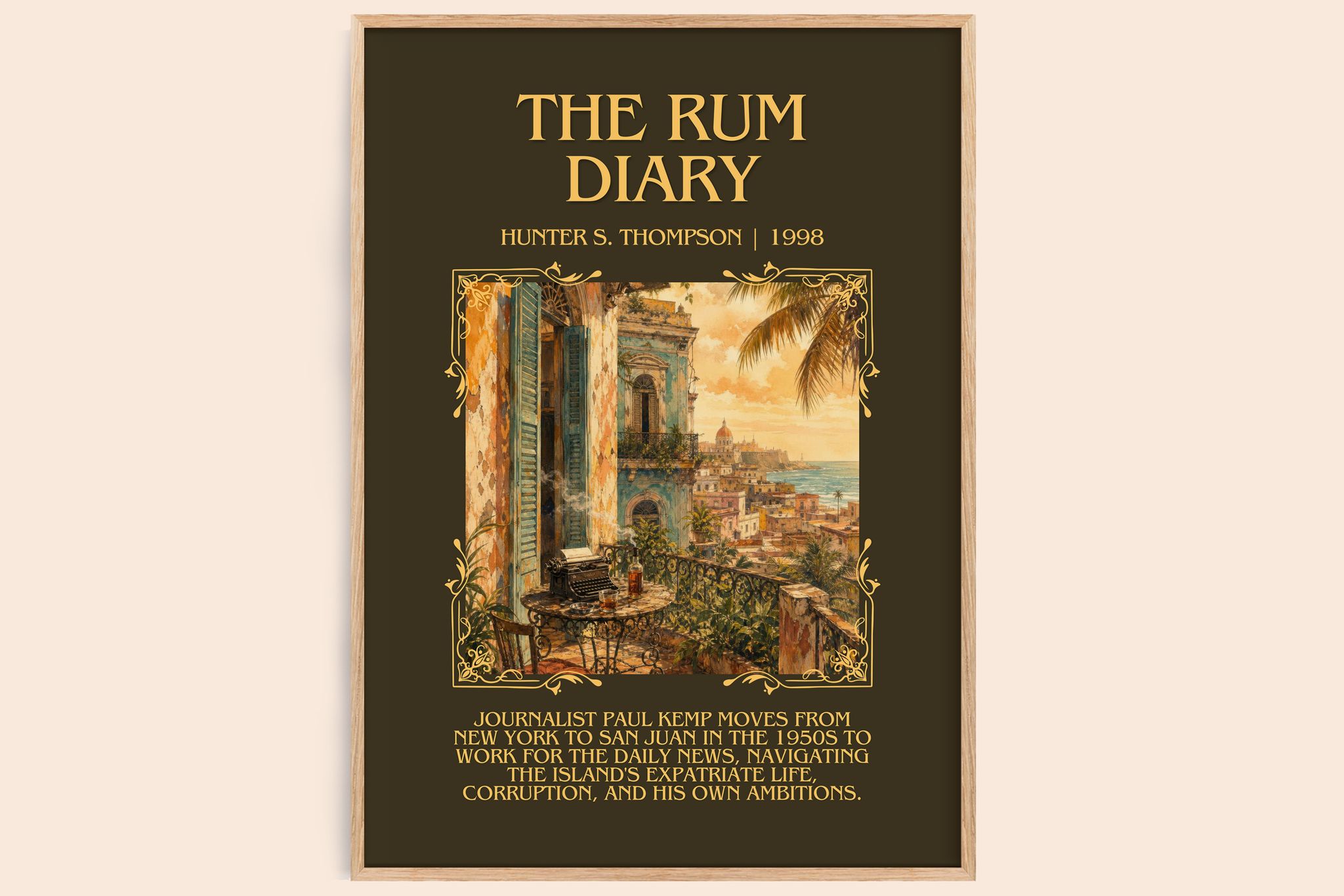 The Rum Diary Minimalist Book Poster by Hunter S. Thompson