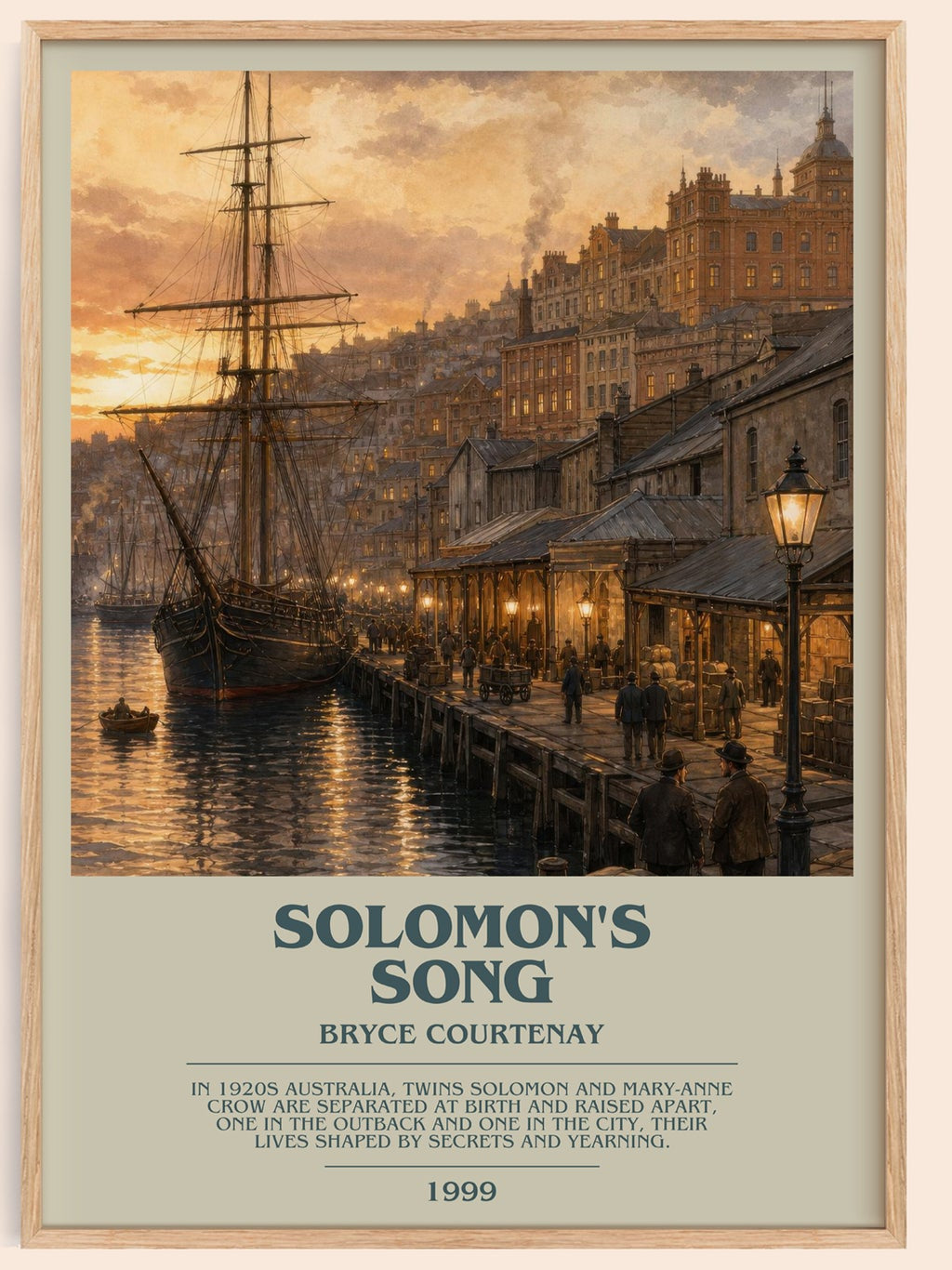 Solomon'S Song bookish book poster by Bryce Courtenay – framed literary art print