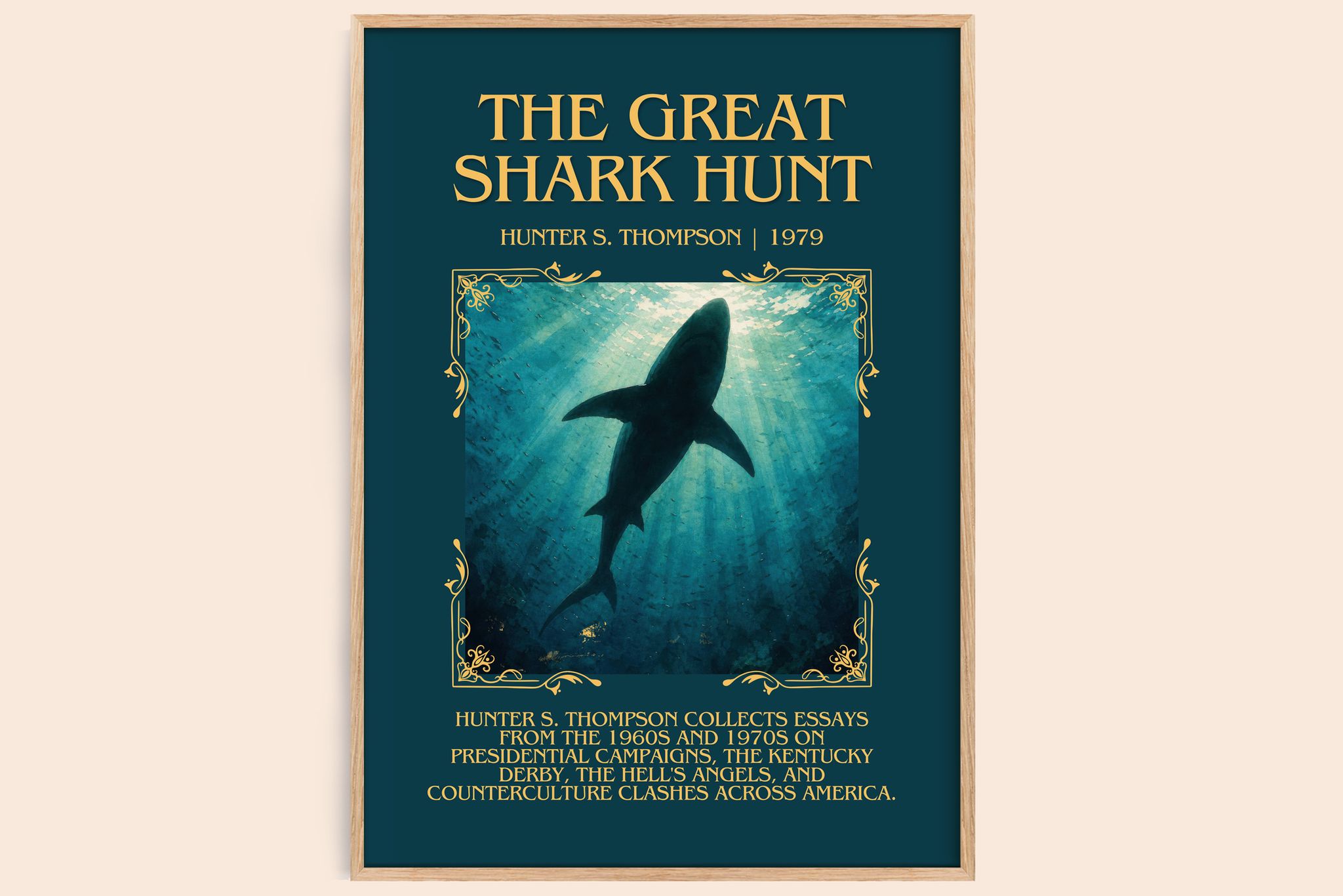 The great shark hunt Minimalist Book Poster by Hunter S. Thompson