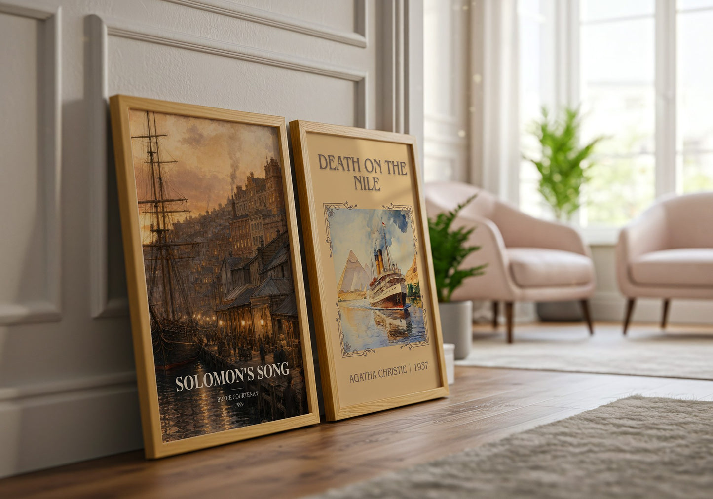 Solomon'S Song watercolour print framed by window – literary home decor