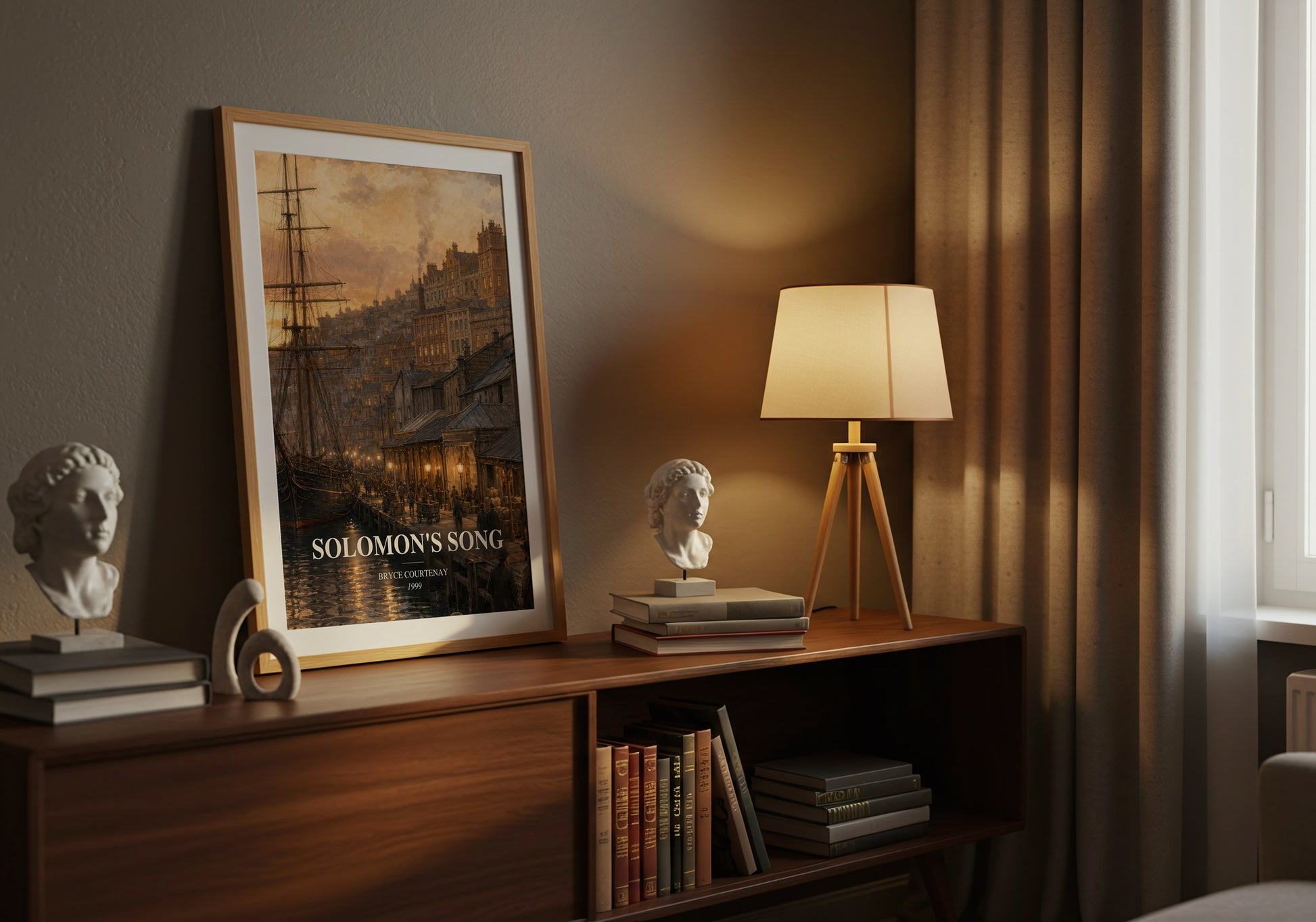 Solomon'S Song watercolour print on bookshelf – Bryce Courtenay fan gift