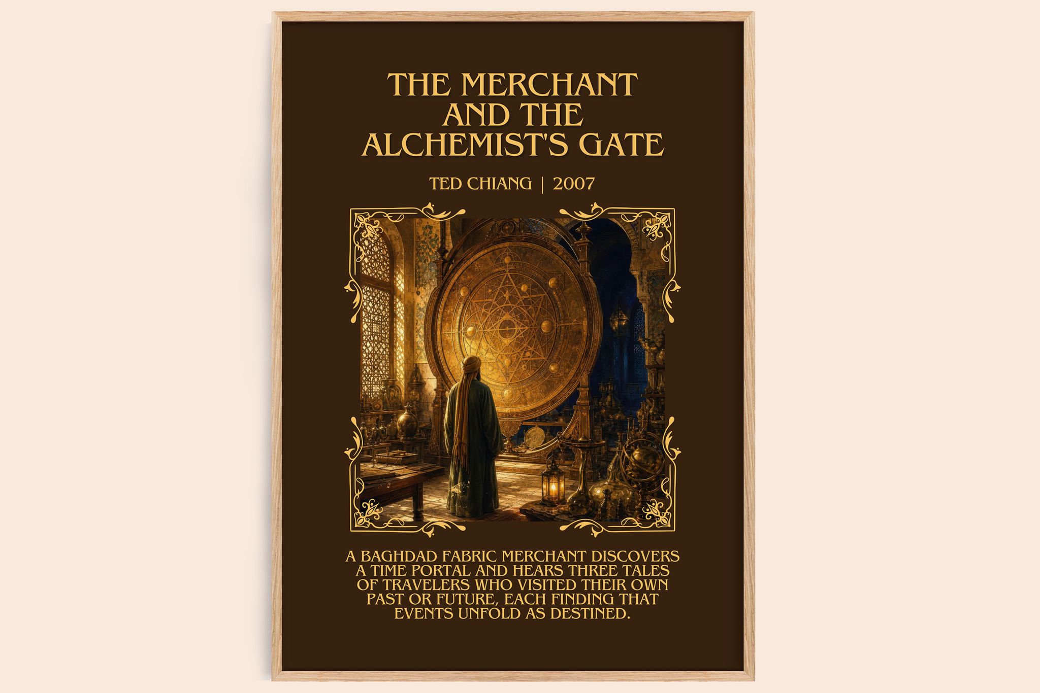 Merchant and the Alchemist's Gate Minimalist Book Poster by Ted Chiang