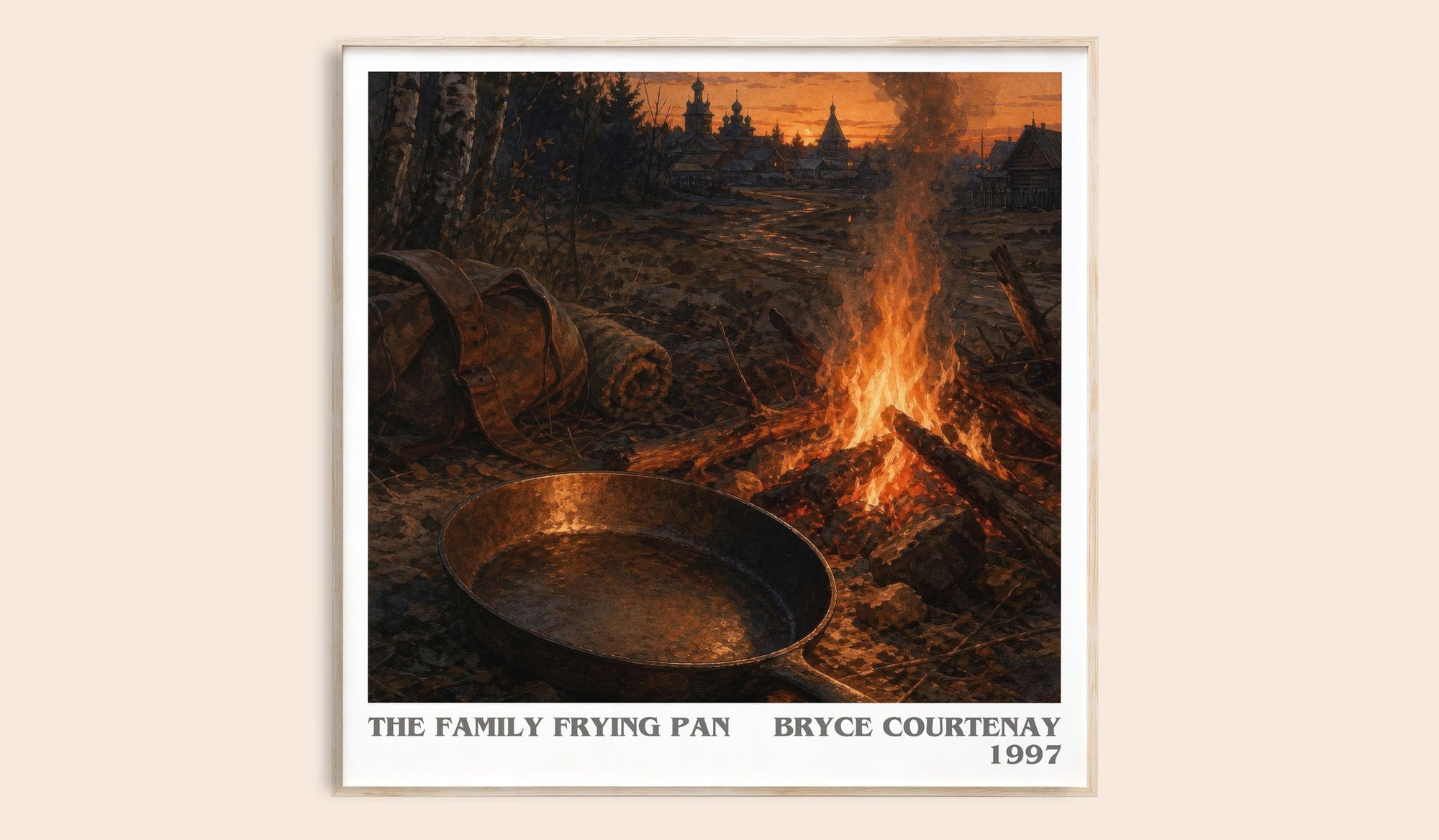 The Family Frying Pan literary book poster by Bryce Courtenay – framed literary art print
