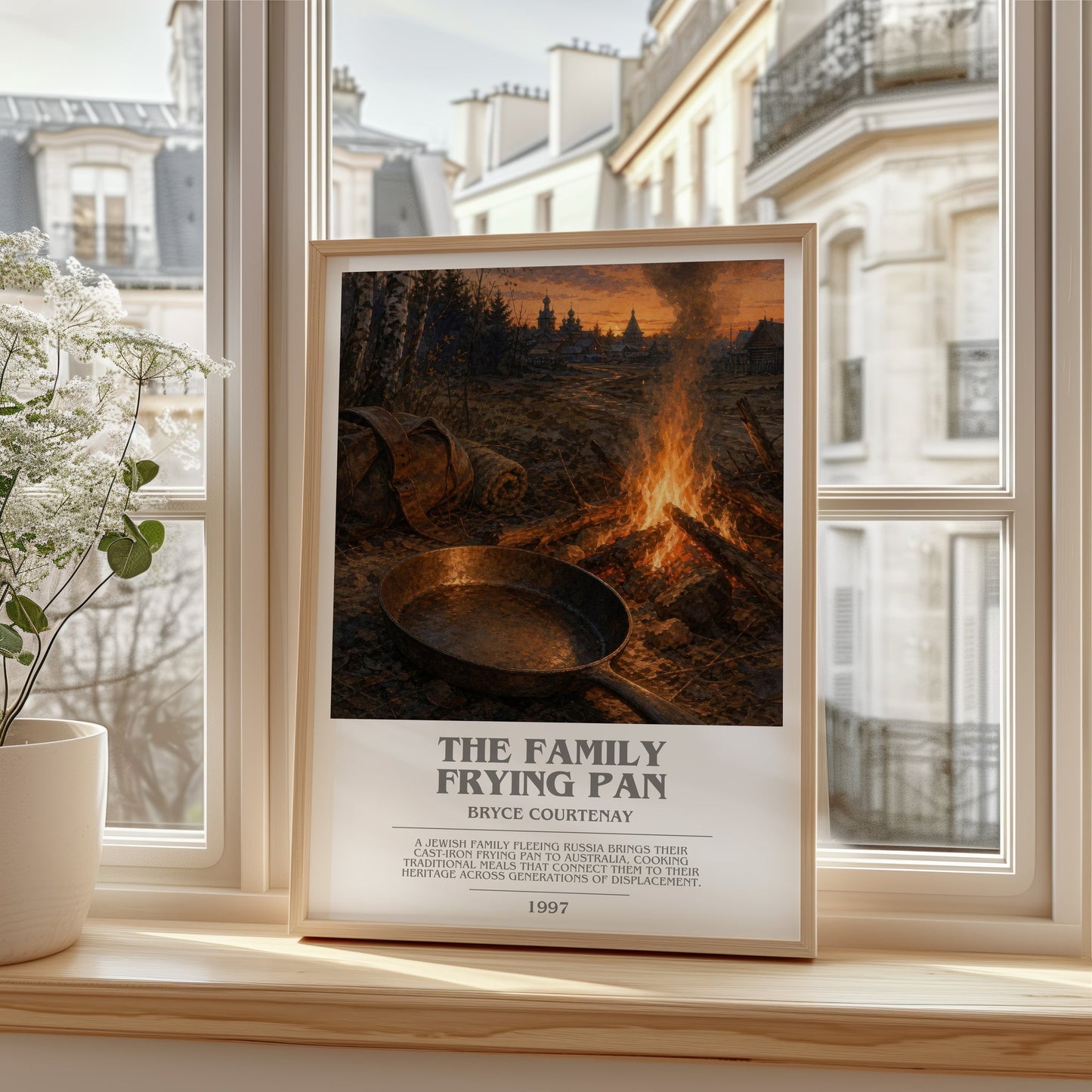 The Family Frying Pan bookish poster colour and style options – Bryce Courtenay book art