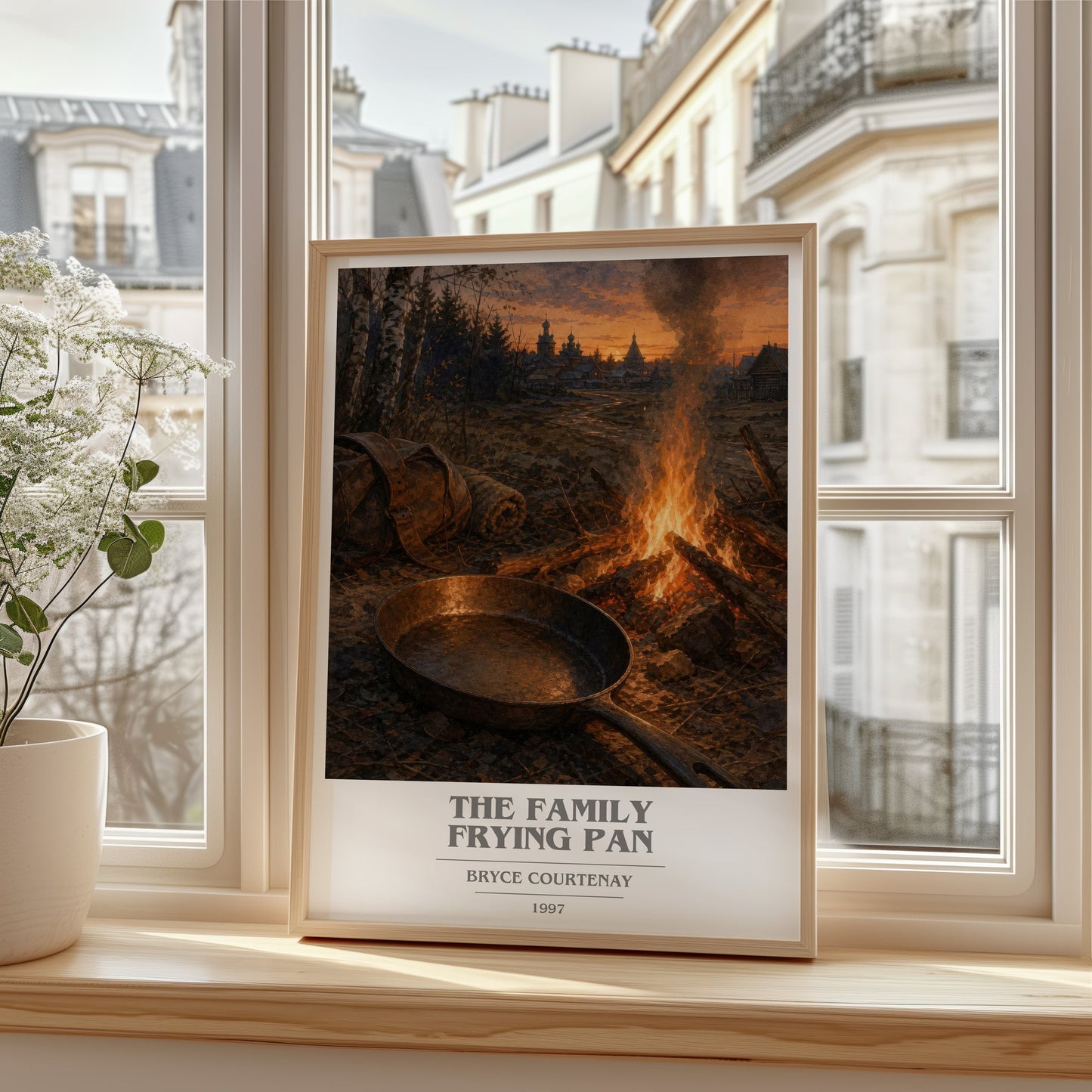 The Family Frying Pan book cover poster colour and style options – Bryce Courtenay book art