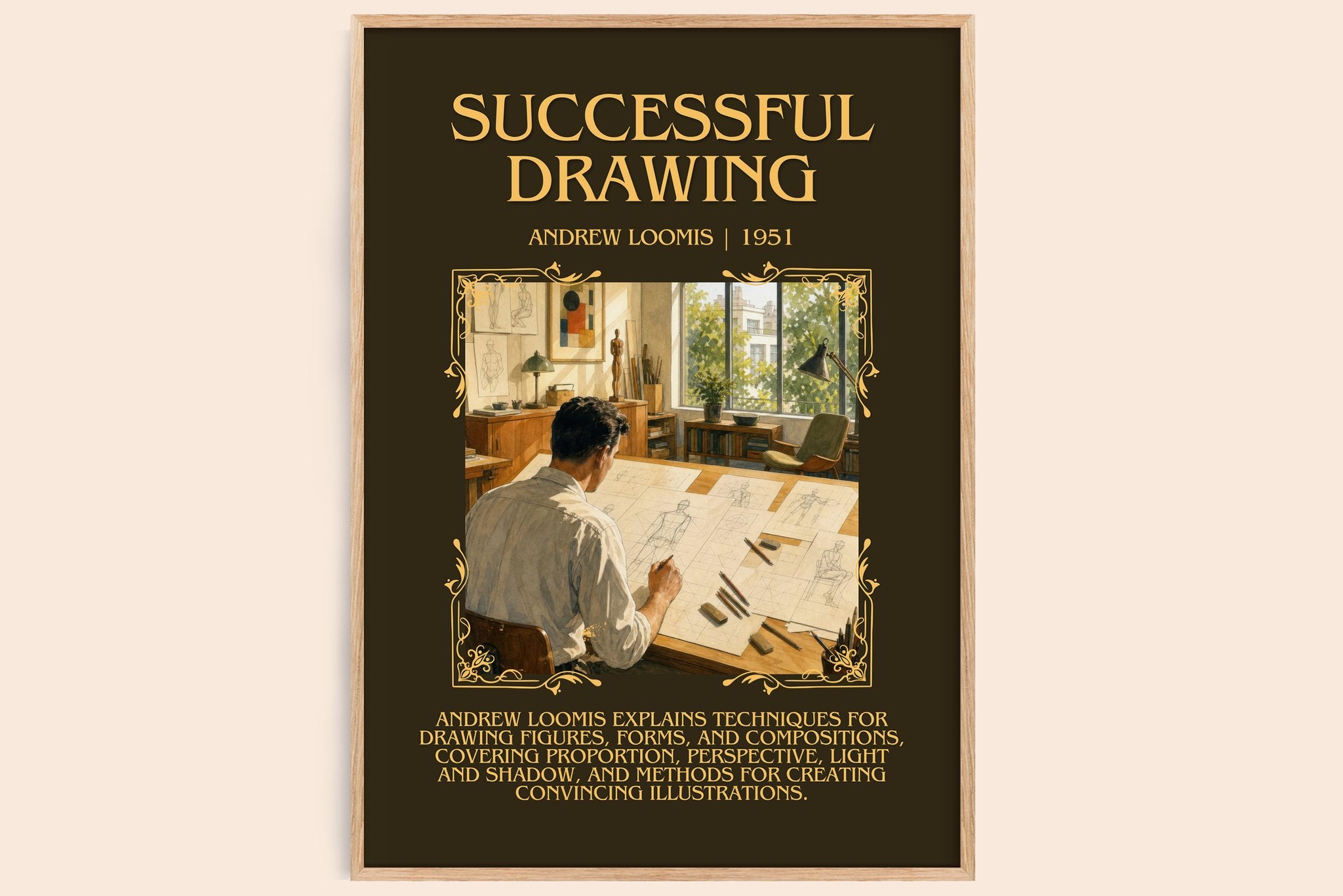 Successful drawing Minimalist Book Poster by Andrew Loomis
