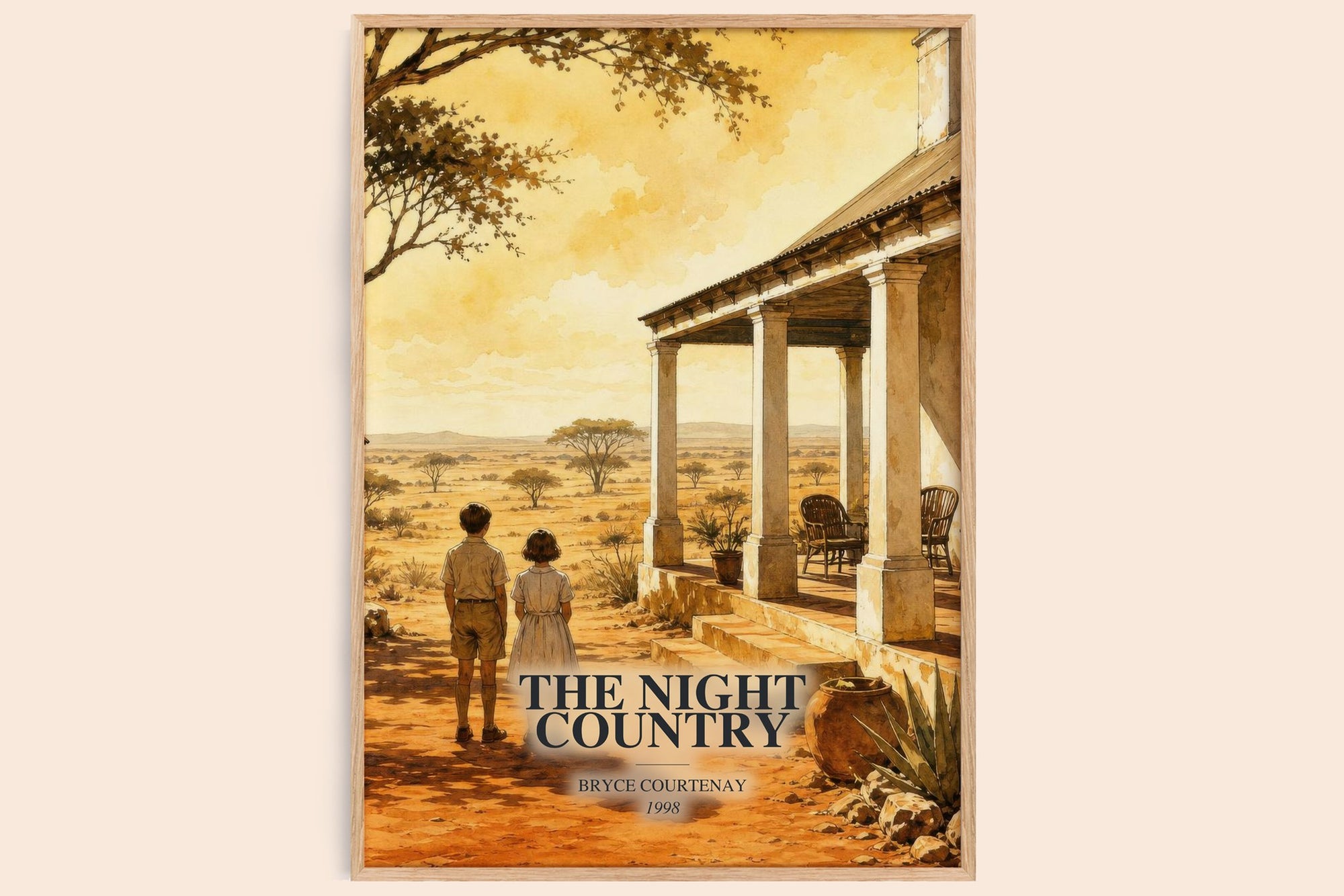 The Night Country watercolour book poster by Bryce Courtenay – framed literary art print