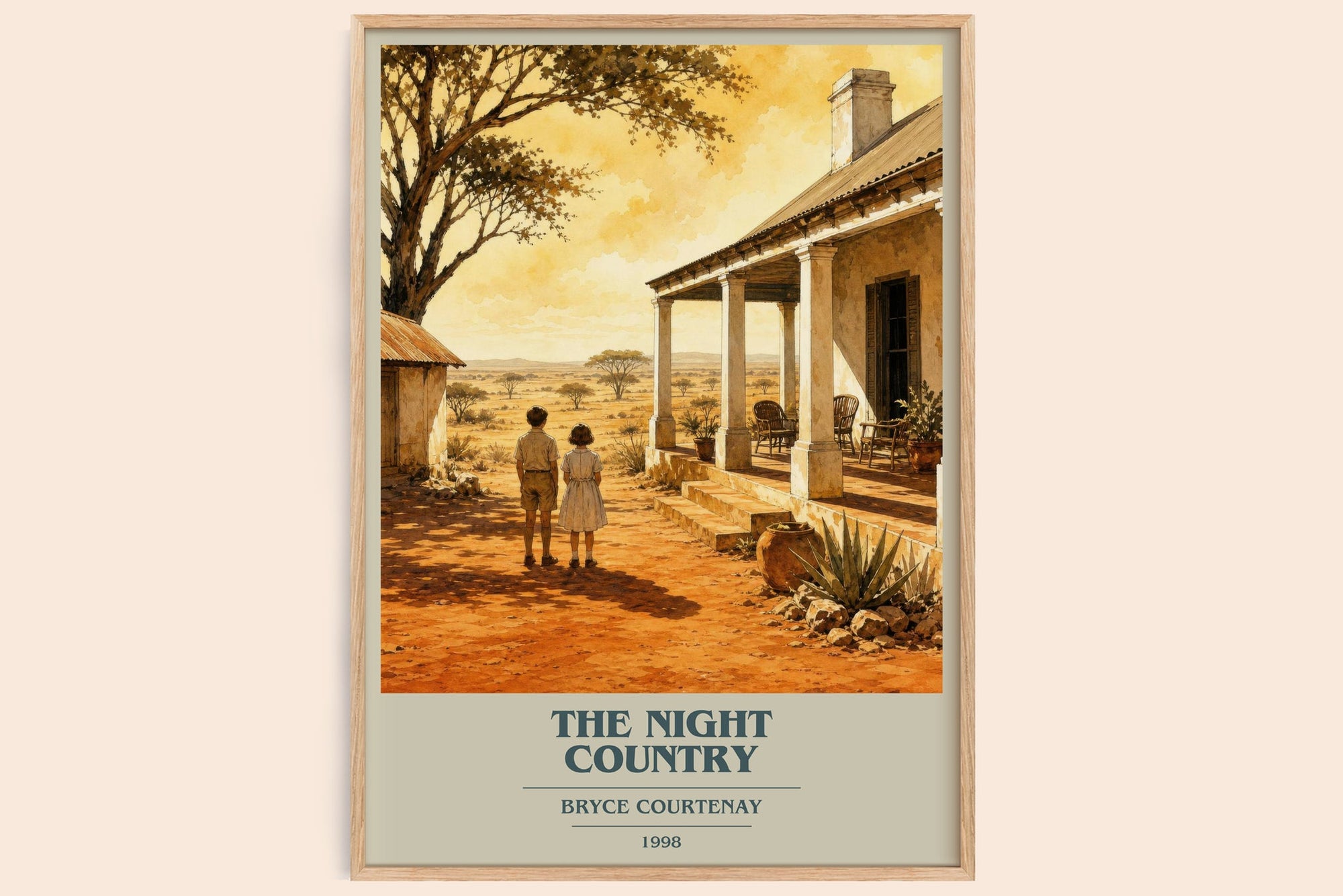 The Night Country book cover book poster by Bryce Courtenay – framed literary art print