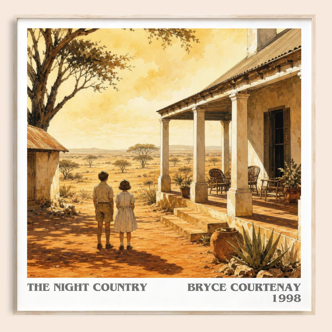 The Night Country literary book poster by Bryce Courtenay – framed literary art print