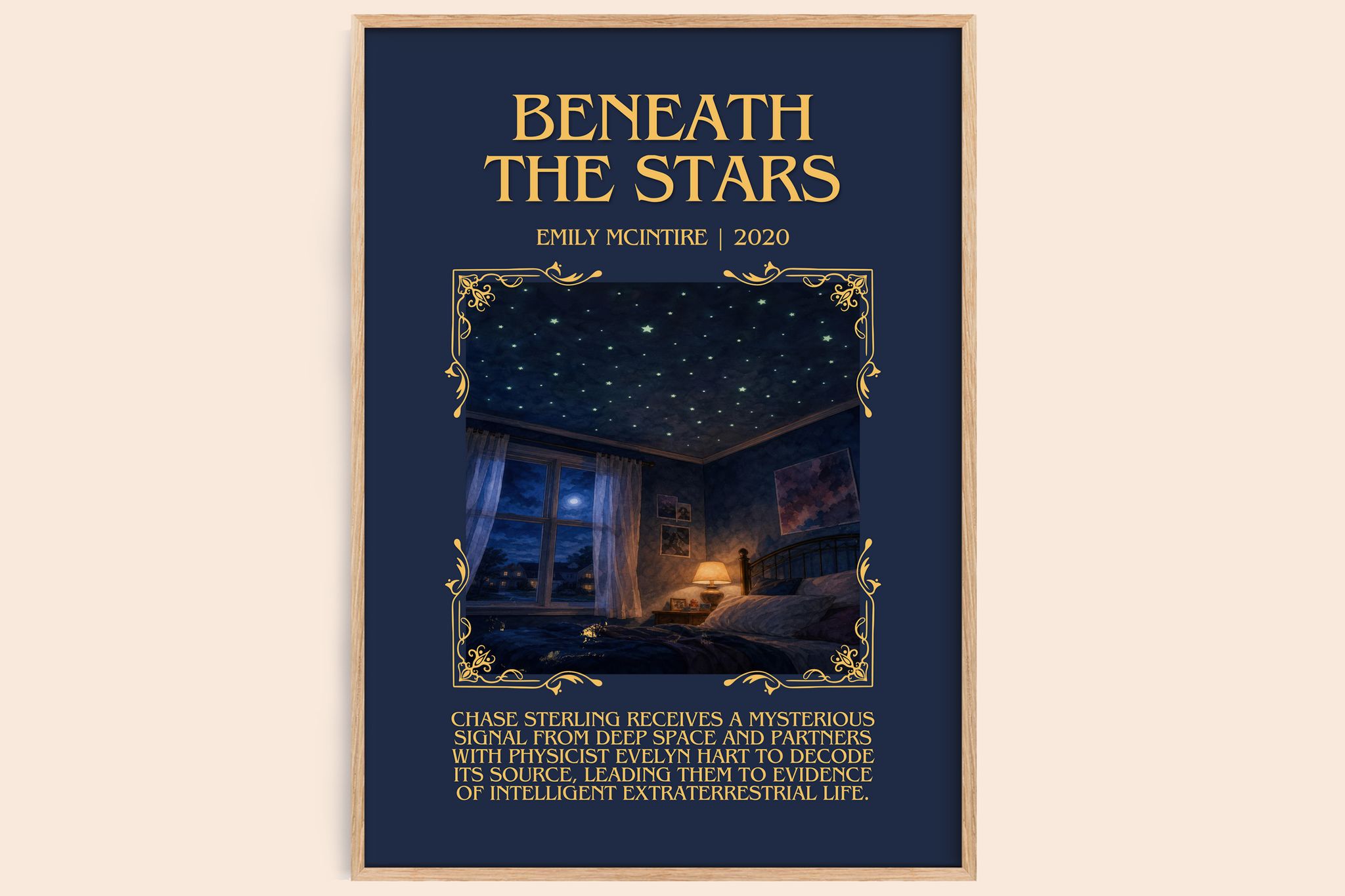 Beneath the Stars Minimalist Book Poster by Emily McIntire
