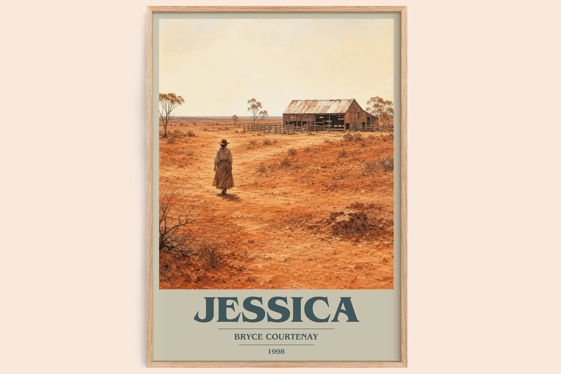 Jessica book cover book poster by Bryce Courtenay – framed literary art print