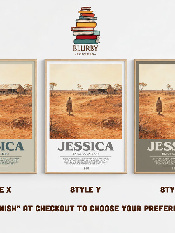 Jessica bookish print in frame leaning in hallway – historical fiction wall art