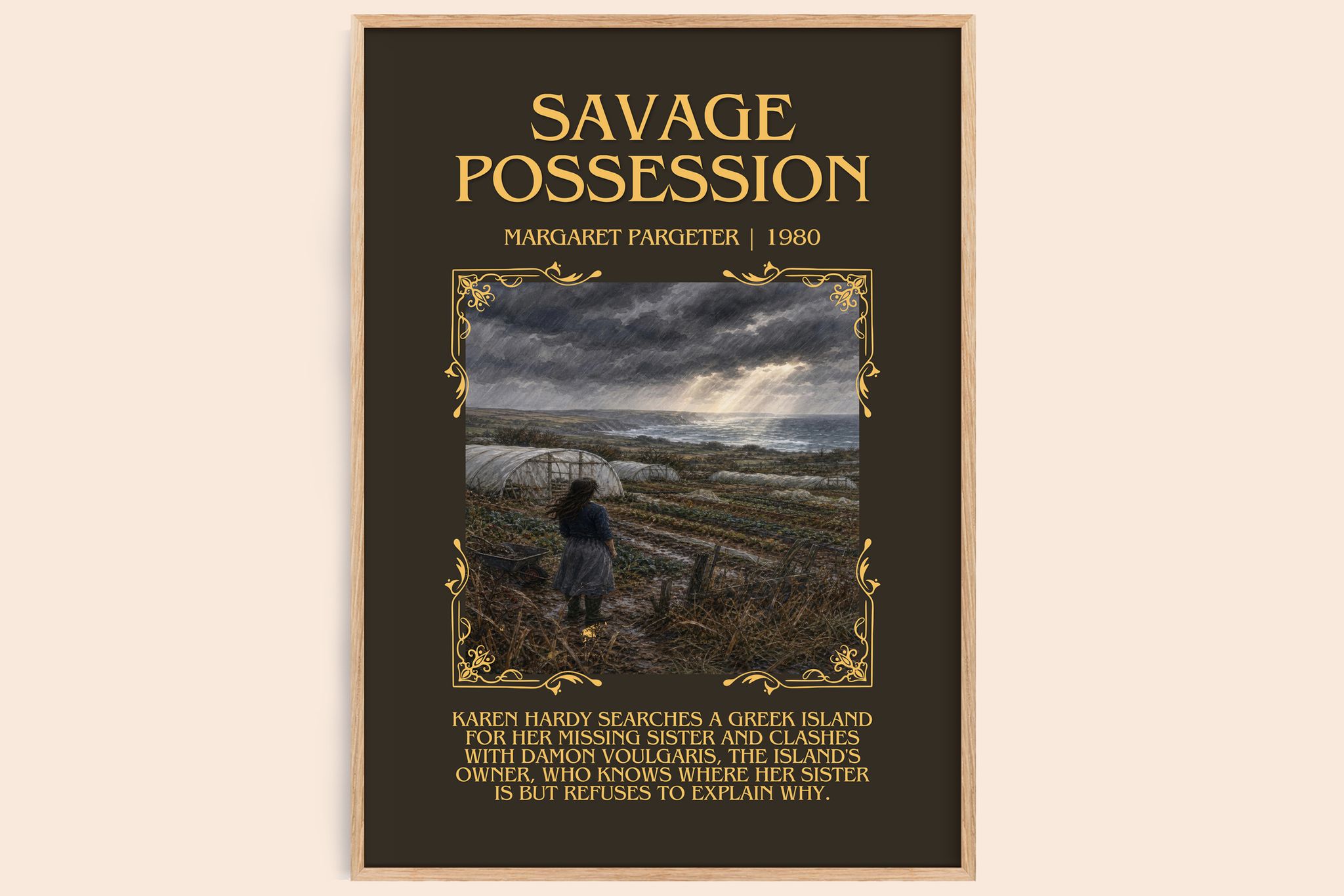 Savage possession Minimalist Book Poster by Margaret Pargeter