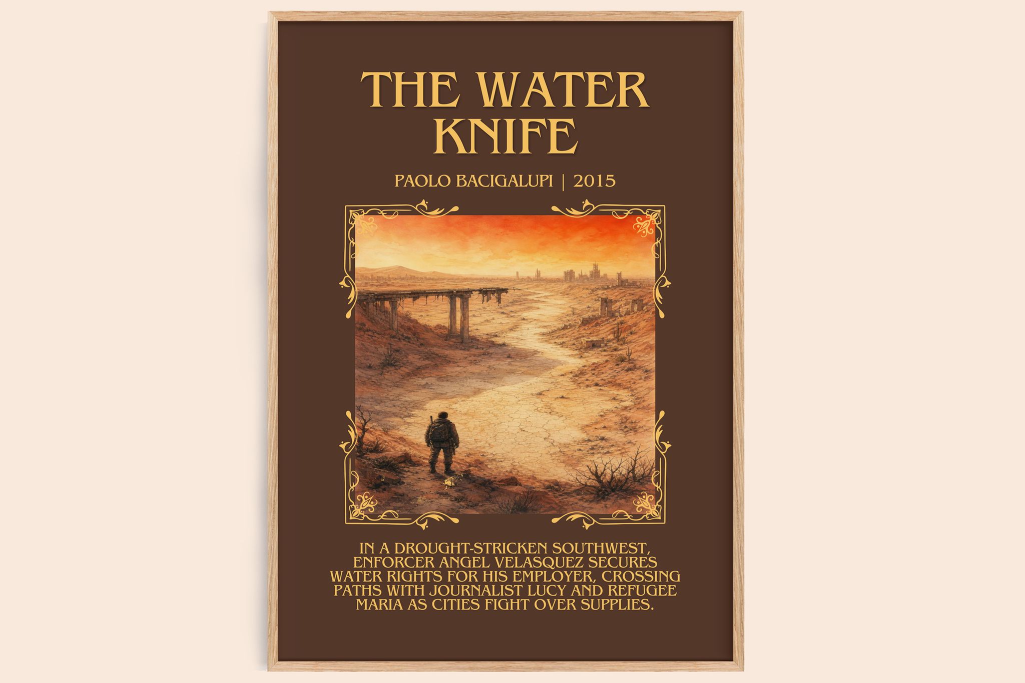 The Water Knife Minimalist Book Poster by Paolo Bacigalupi