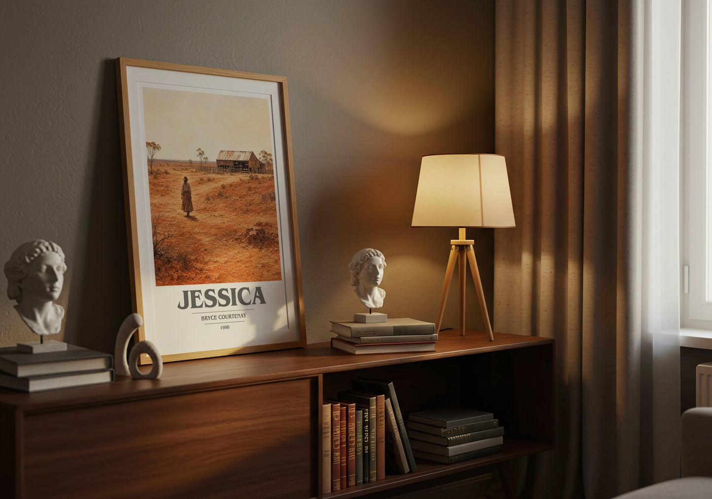 Jessica book cover book poster framed on wall – historical fiction wall art