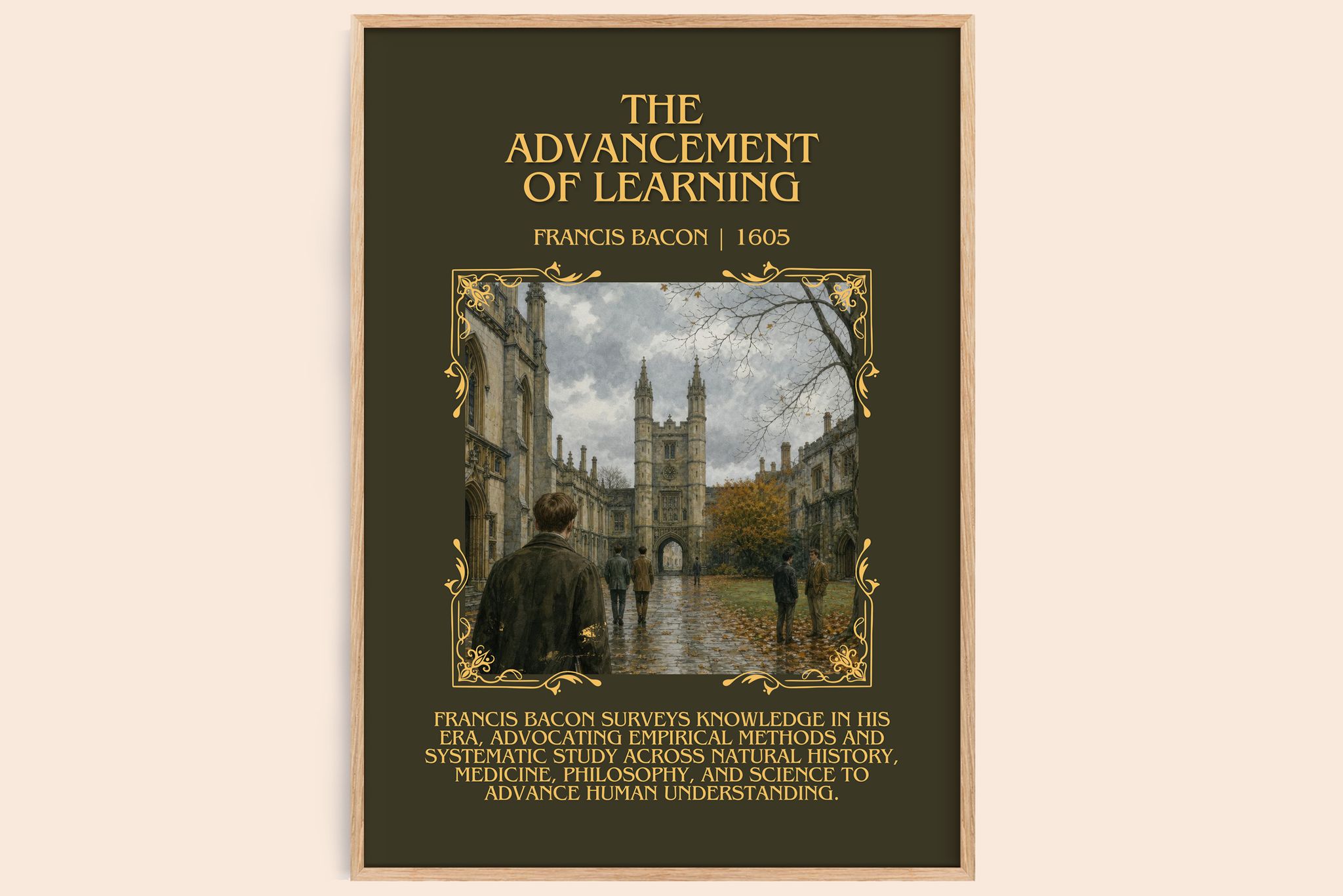 The advancement of learning Minimalist Book Poster by Francis Bacon