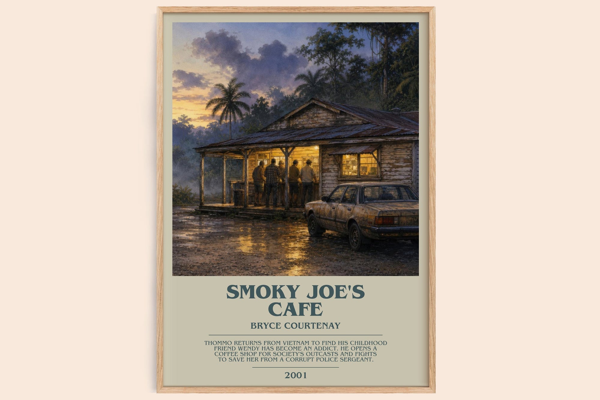 Smoky Joe'S Cafe bookish book poster by Bryce Courtenay – framed literary art print