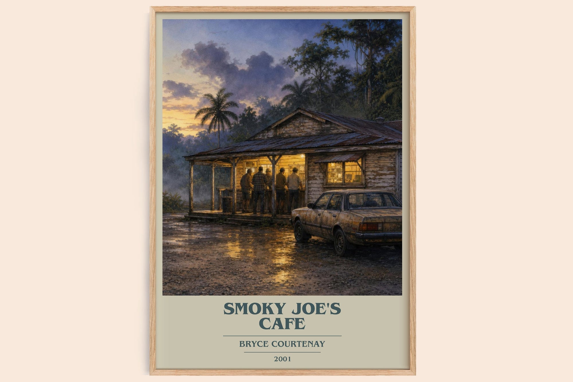 Smoky Joe'S Cafe book cover book poster by Bryce Courtenay – framed literary art print