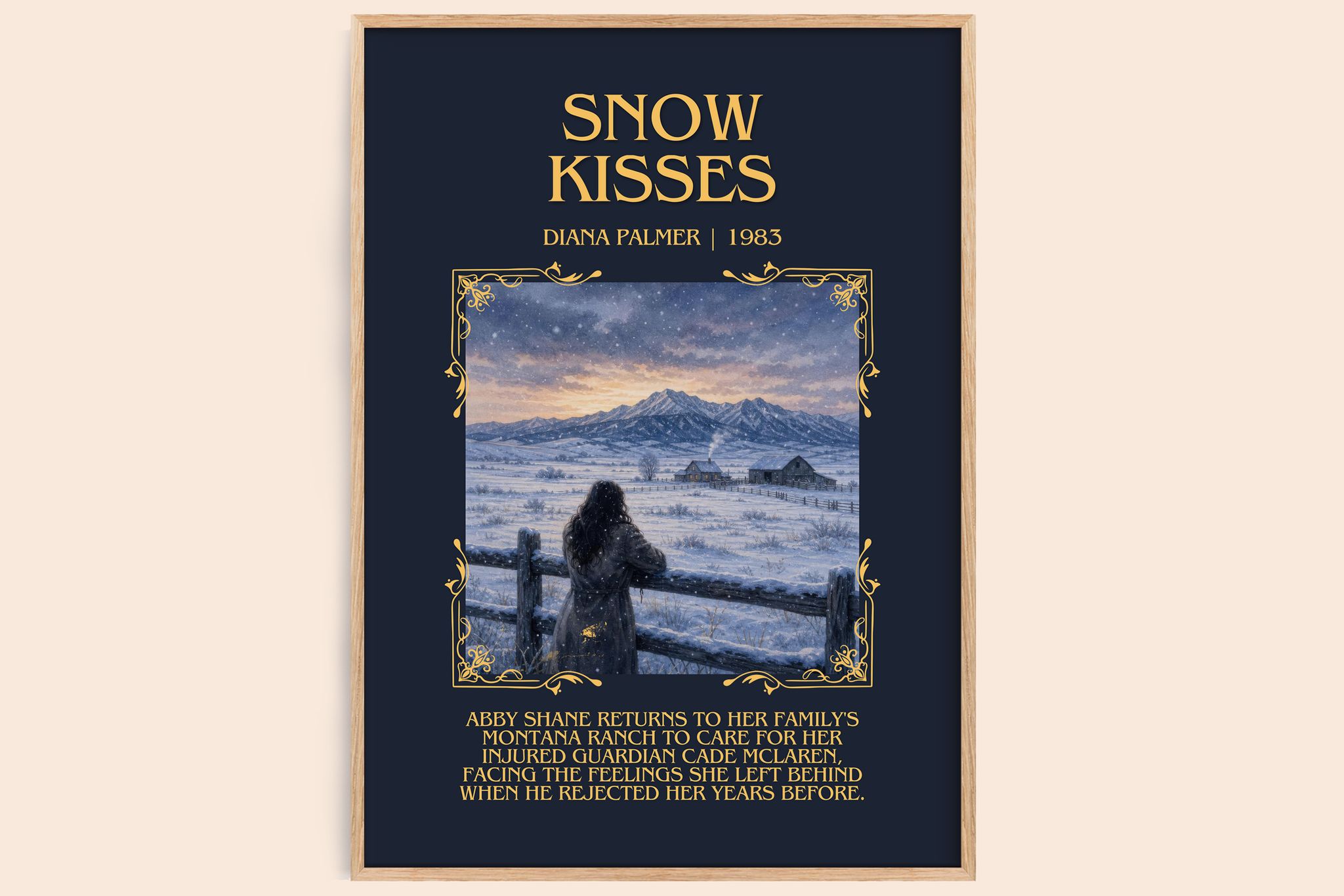 Snow Kisses Minimalist Book Poster by Diana Palmer