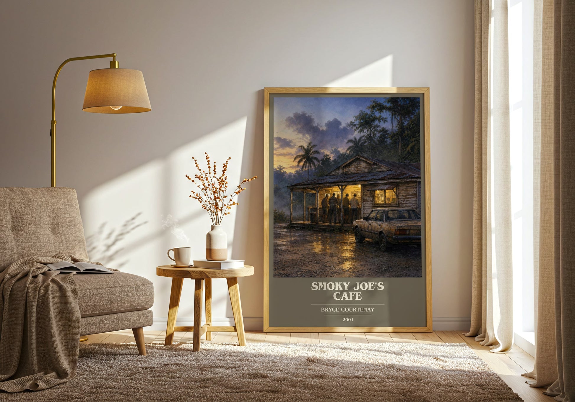 Smoky Joe'S Cafe book cover print on bookshelf – Bryce Courtenay fan gift