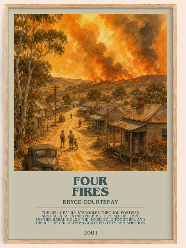 Four Fires Bookish Wall Art by Bryce Courtenay