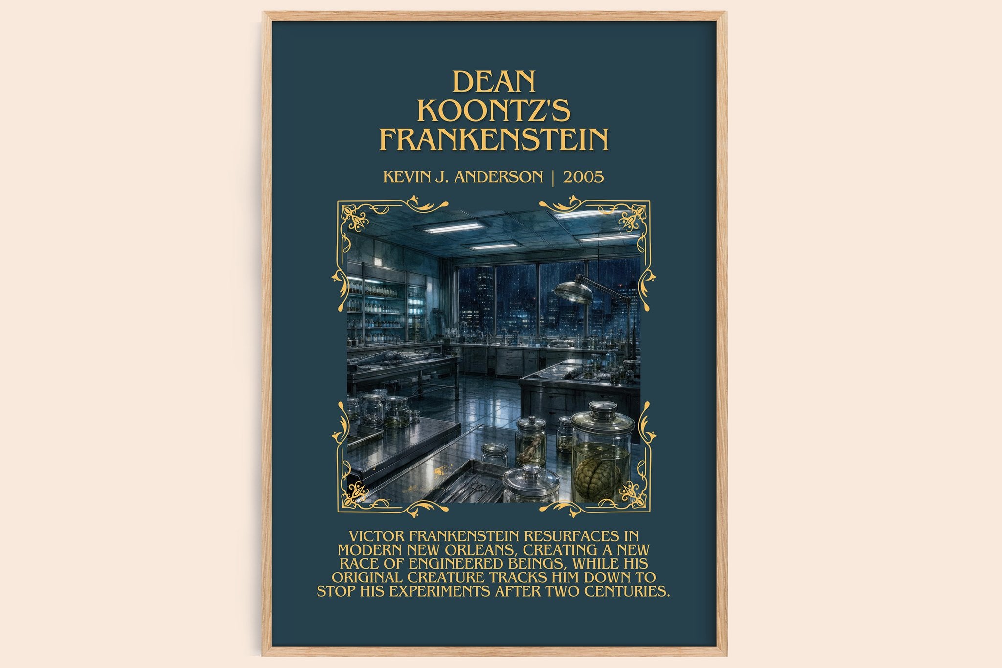 Dean Koontz's Frankenstein Minimalist Book Poster by Kevin J. Anderson