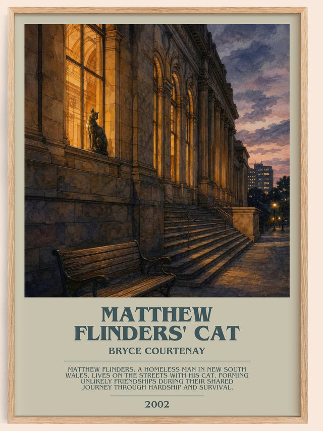 Matthew Flinders' Cat Bookish Wall Art by Bryce Courtenay