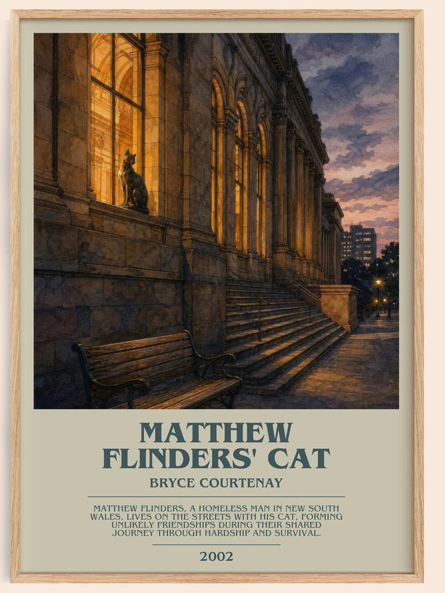 Matthew Flinders' Cat Bookish Wall Art by Bryce Courtenay