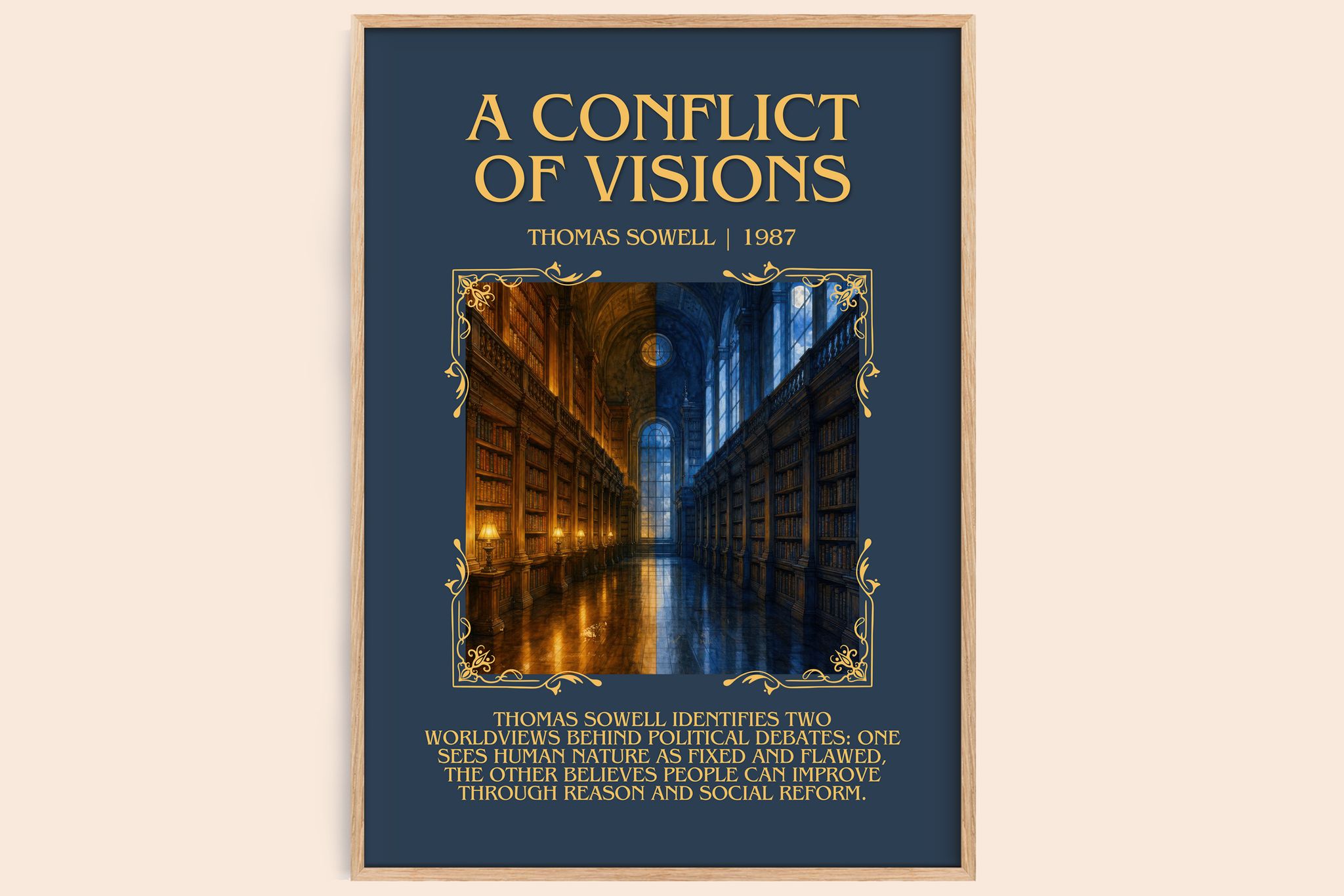 A conflict of visions Minimalist Book Poster by Thomas Sowell
