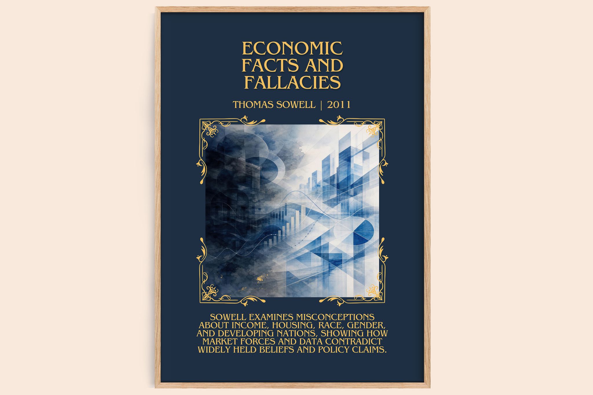 Economic Facts and Fallacies Minimalist Book Poster by Thomas Sowell
