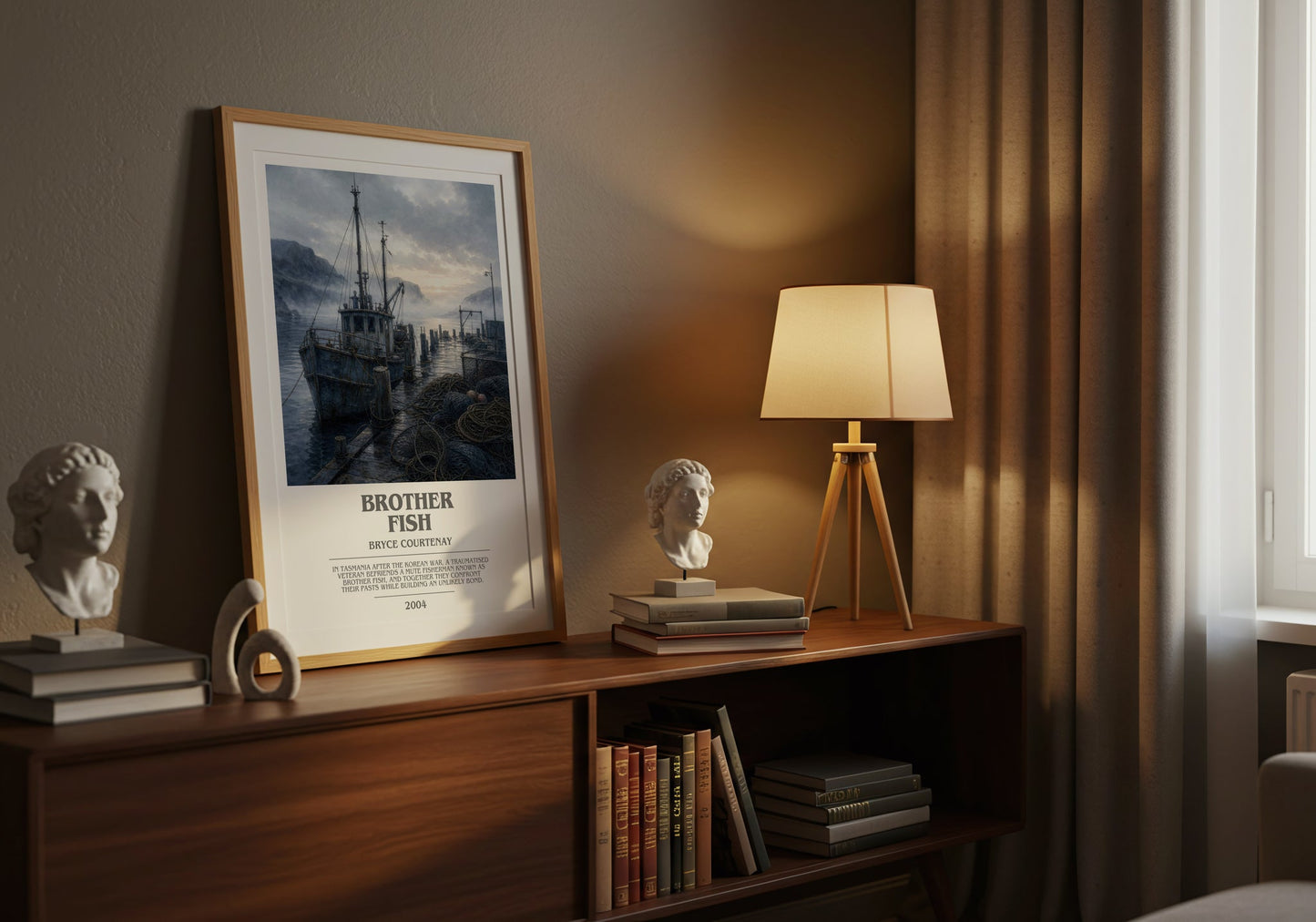 Brother Fish bookish book poster framed on wall – literary fiction wall art